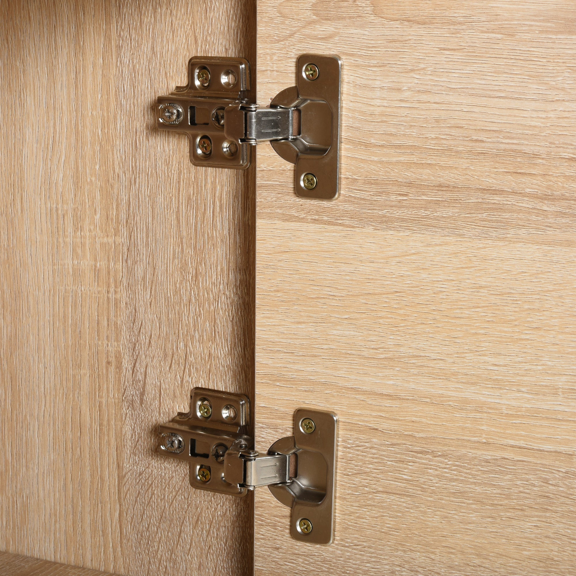 Multipurpose Cabinet with 3 Shelves in Wood and 3 Doors for Home, Bedroom, Living Room, or Office, 48x34x100cm