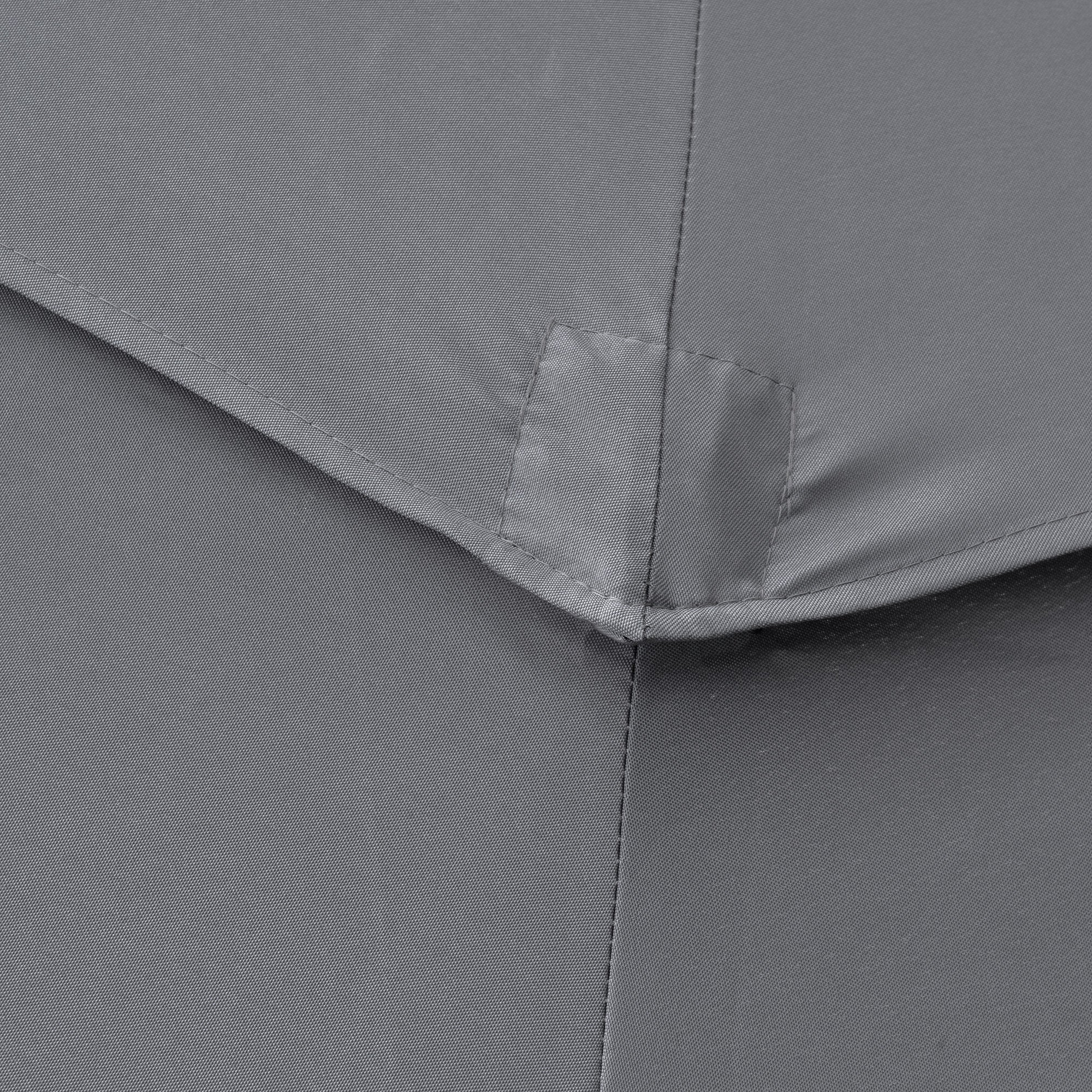 Outdoor Garden Parasol Round Tilted Umbrella Ø 2.85 x 2.5 m with Crank Opening, 2 Vents, 180 g/m² Anti-UV Protection, Balcony Parasol, Terrace, Gray