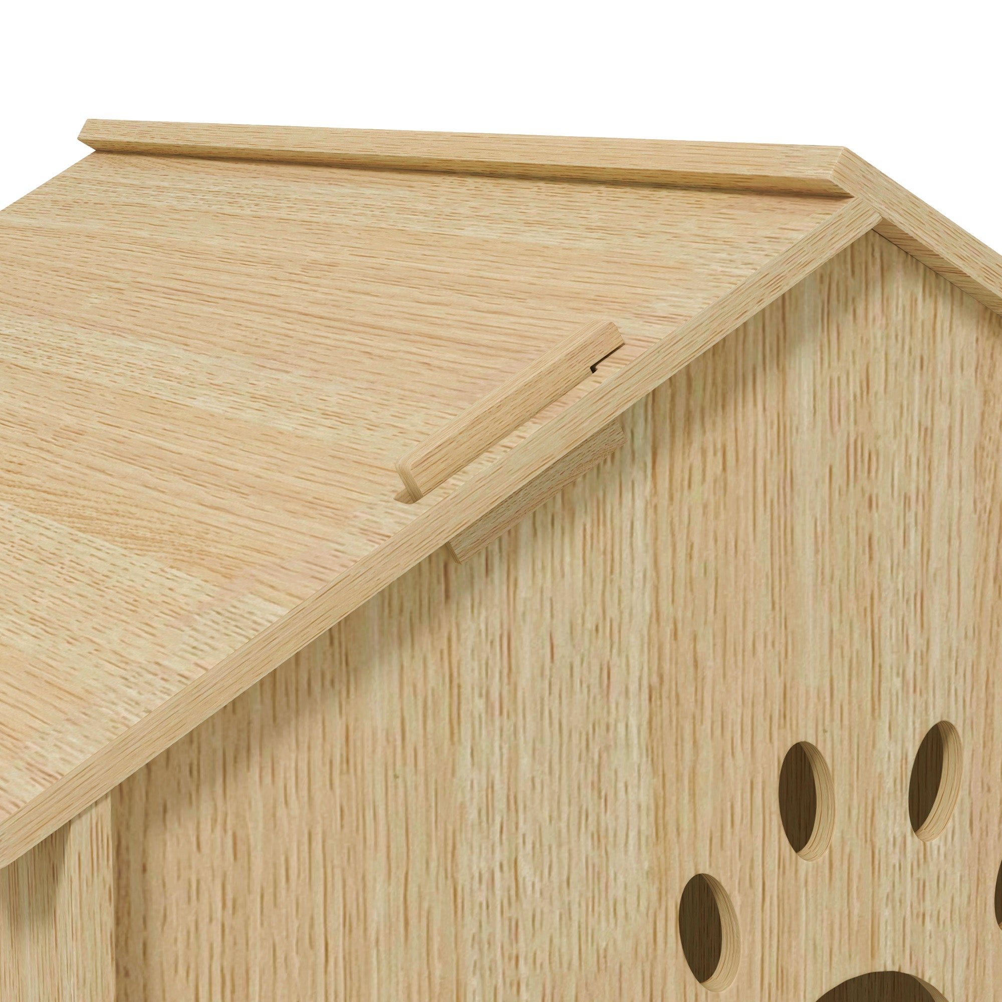 Pet House Indoor Pet House for Dogs with Window Hollow Claw Design for Dogs and Cats 49.5x41x51 cm Oak