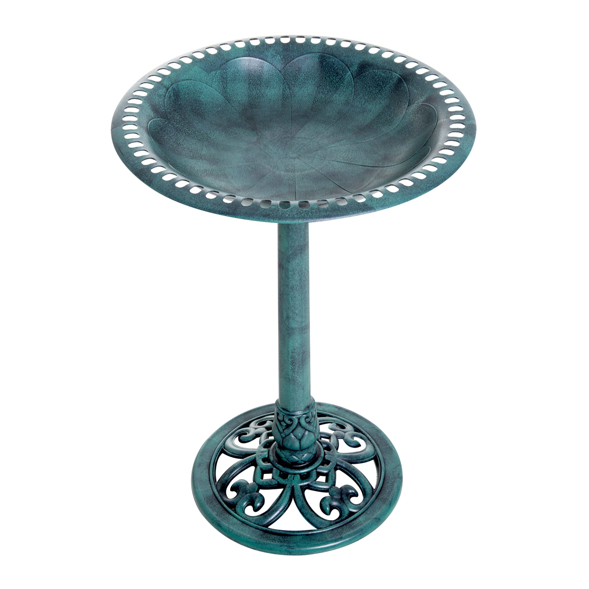Classic Bird Bath Standing, Plastic Bird Bath with Stand, Bird Feeder for Wild Birds, Wild Bird Bath for Garden, Balcony, Bird Basin Height 69.5 cm, Green