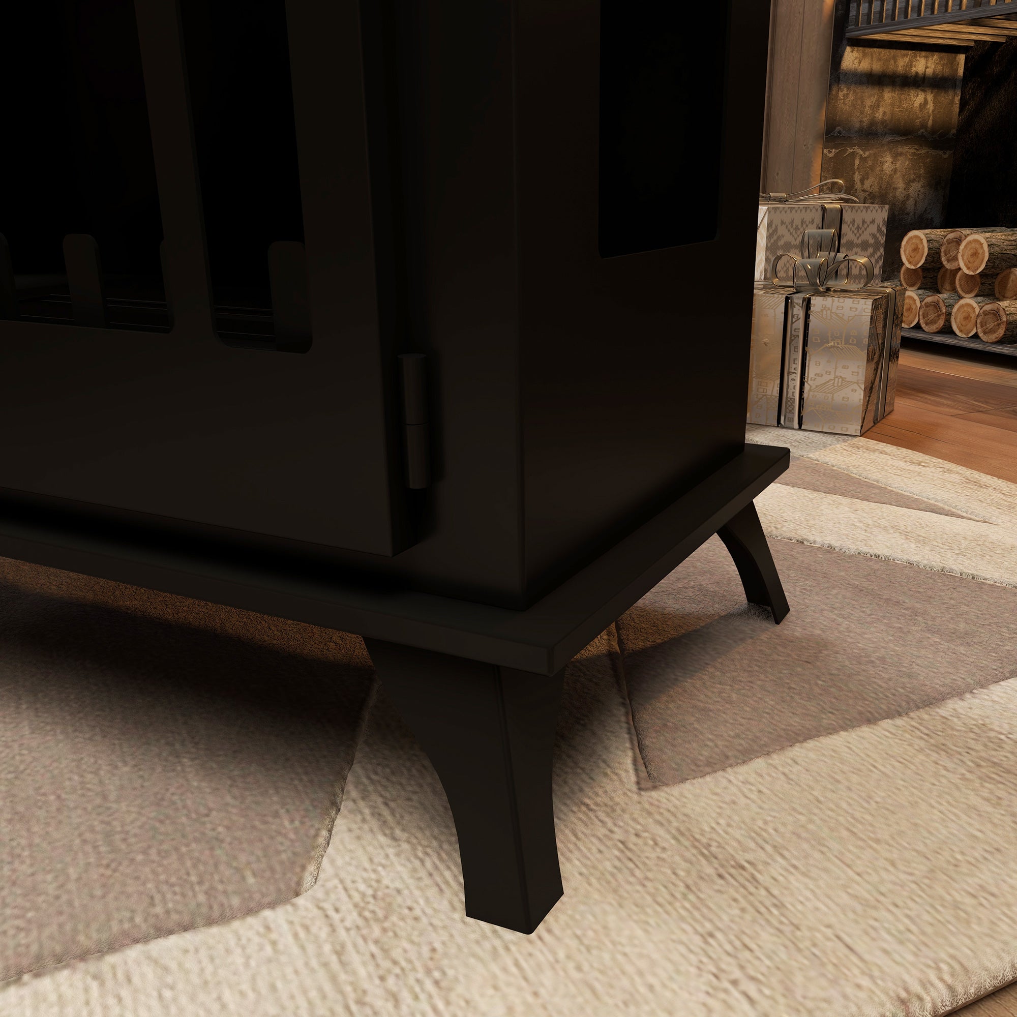 Bioethanol Fireplace Freestanding Bioethanol Stove with 0.9 L Stainless Steel Flame Extinguisher Combustion Time 3H for Indoors 20-25 m² 55x31x55 cm Black