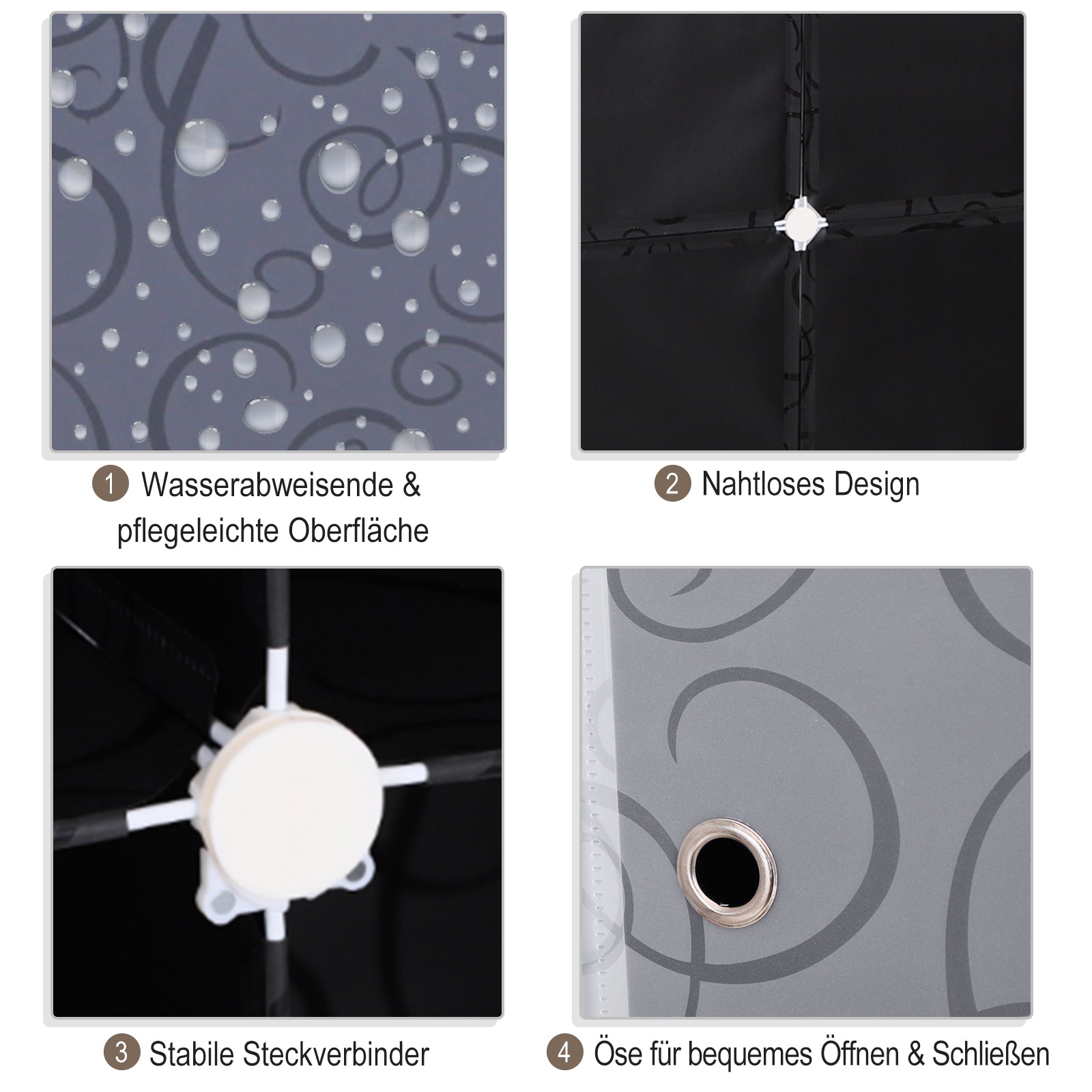 DIY Wardrobe Shelving System with 2 Large and 9 Small Cubes DIY Cube Storage, Shoe Rack, Bookshelf Toy Cabinet Black 111 x 47 x 145 cm