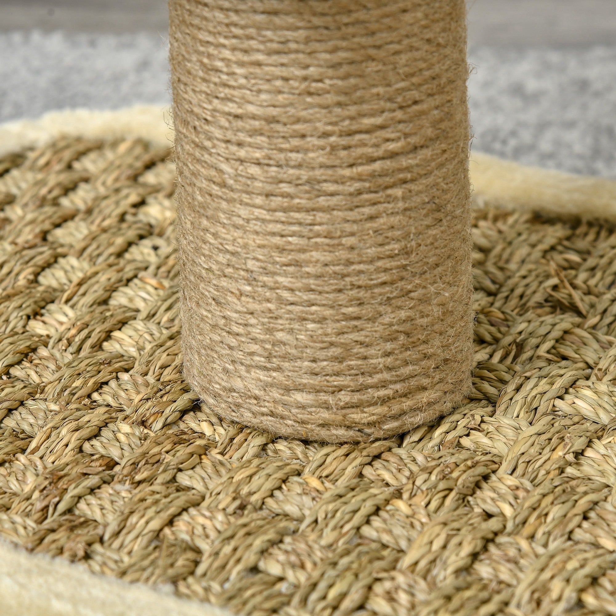 Small Cat Scratching Post Cat Tree for Single Cat Cat Play Post Cat Toy Climbing Tree Jute Khaki+Light Brown 40 x 30 x 56 cm