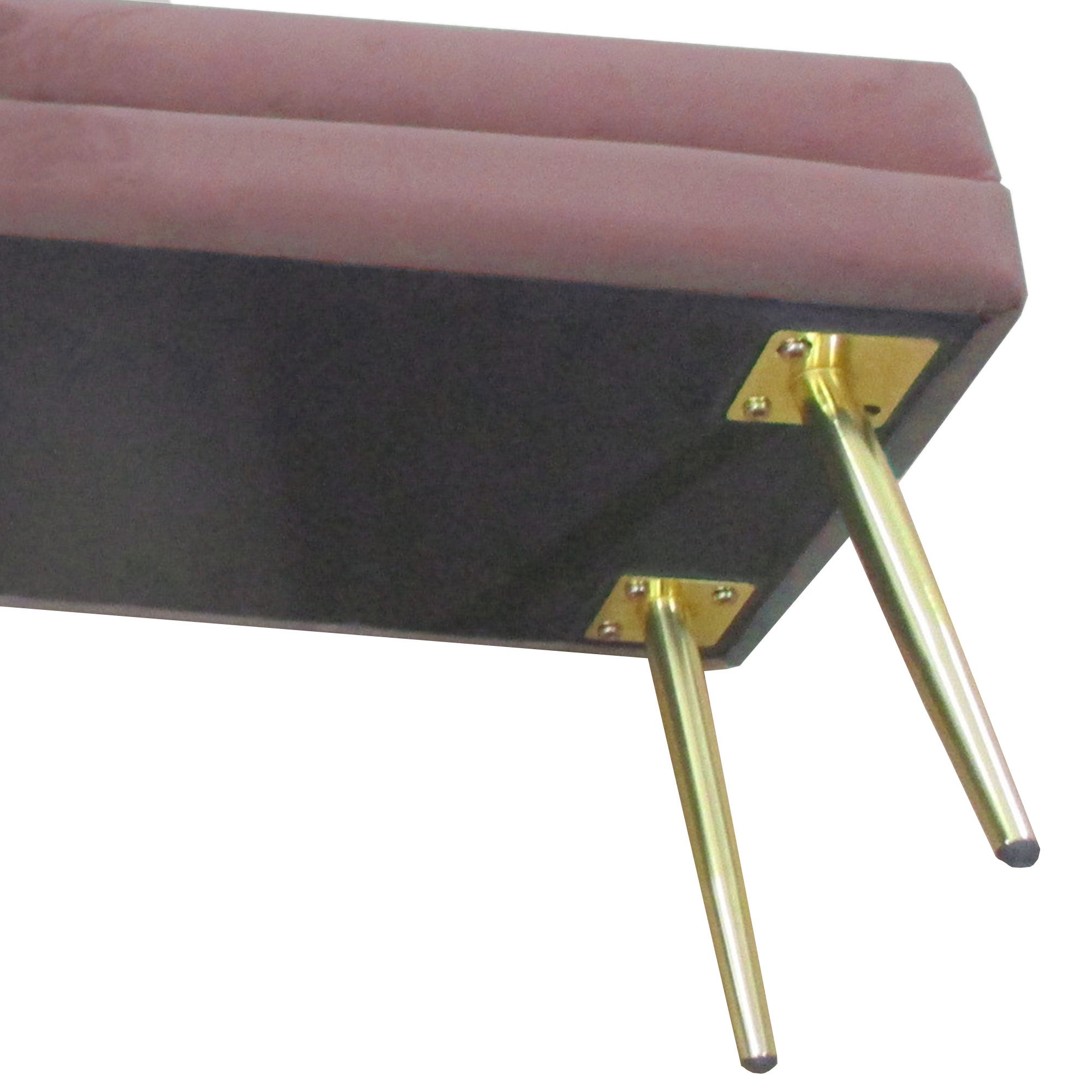 Bench, Upholstered Bench with Storage, Velvet Look, Bed Bench with Steel Legs, Shoe Bench, Storage Bench for Living Room, Bedroom, Pink, 100 x 37.5 x 42 cm