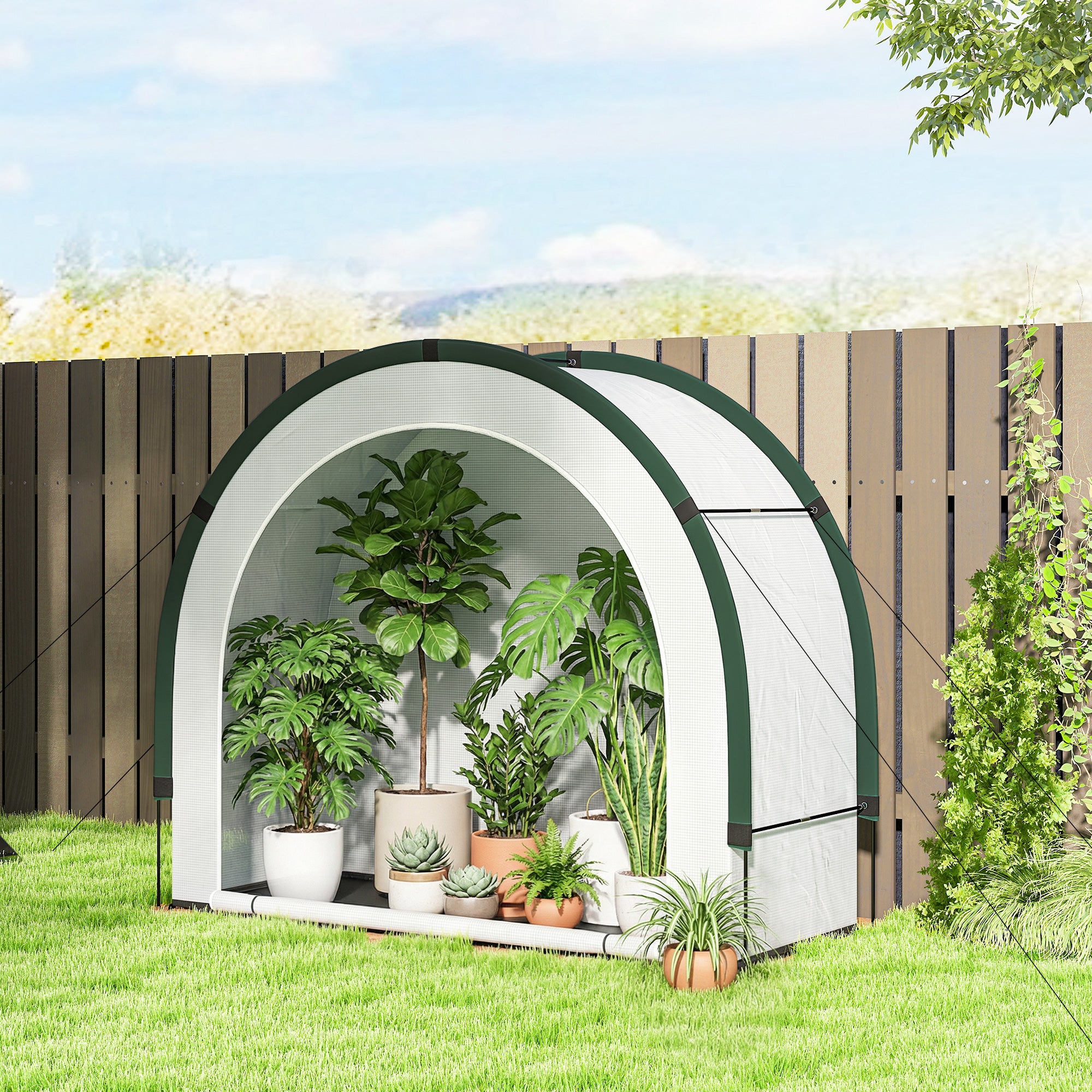 Arched-Top Greenhouse, Foldable PE Tunnel Greenhouse, Winter-Resistant Walk-In Greenhouse for Balcony & Garden, 200 x 80 x 164 cm – for Tomatoes, Vegetables, Flowers, Plants