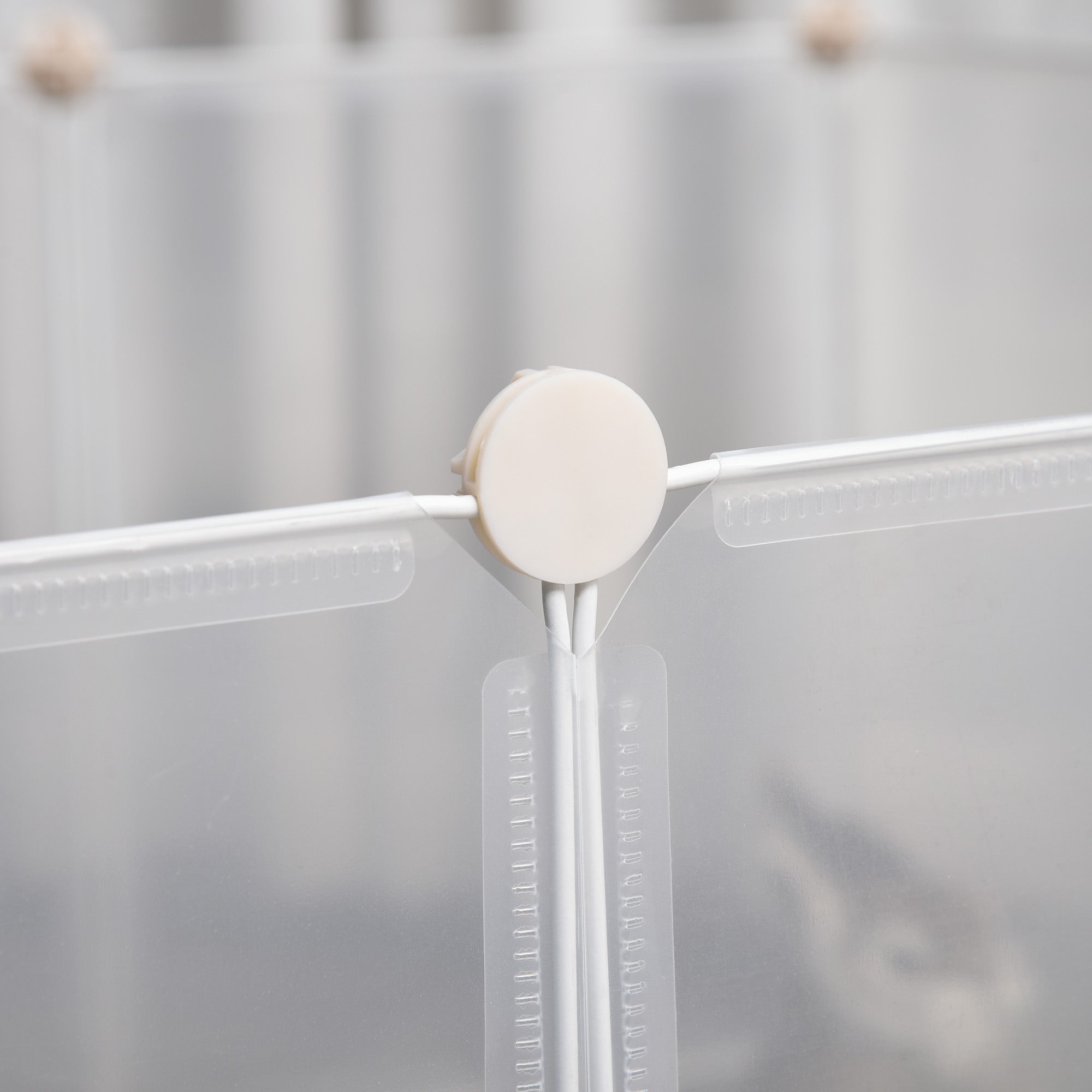 Freilaufgehege Laufgitter DIY Freigehege Gittergehege Absperrgitter Kleine Haustiere Laufstall für Innen 12 Platten White Metal PP Resin 105 x 105 x 45 cm