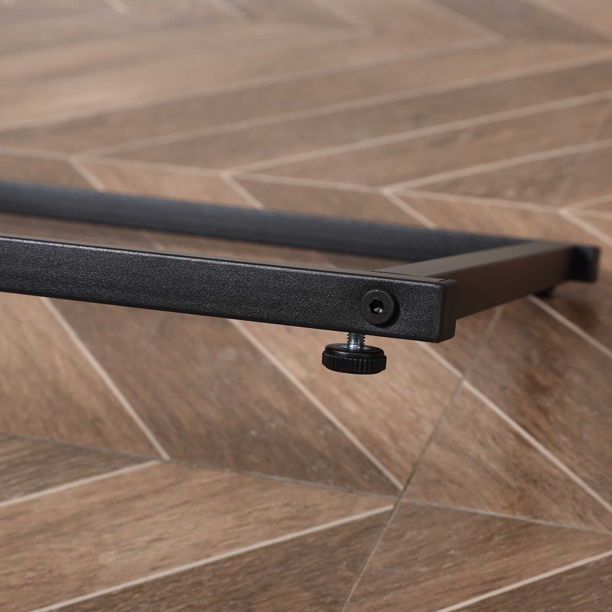 Side Table for Sofa and Bed Small C-Shaped Side Table with Storage Pocket Industrial Style for Living Room 53x35x64.5 cm Rustic Brown