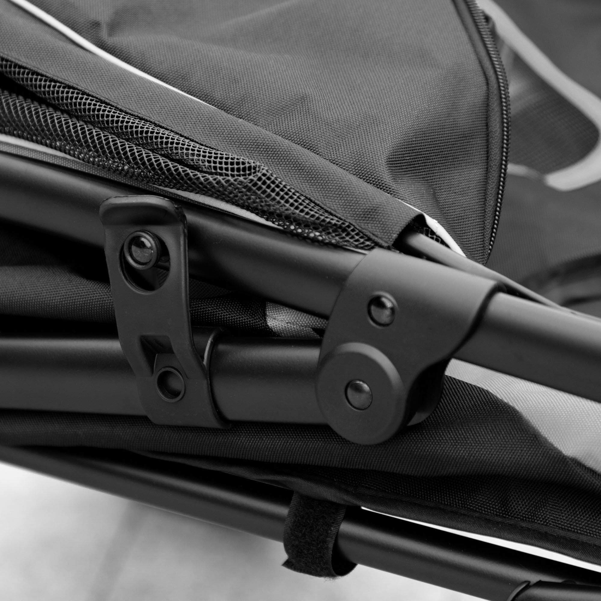 Dog Stroller, Dog Stroller with Cushion, Foldable Dog Trolley, Cat Stroller for Large and Medium Dogs, Dog Trolley with Mesh Window, Safety Leashes, Bag, Oxford Fabric, Gray