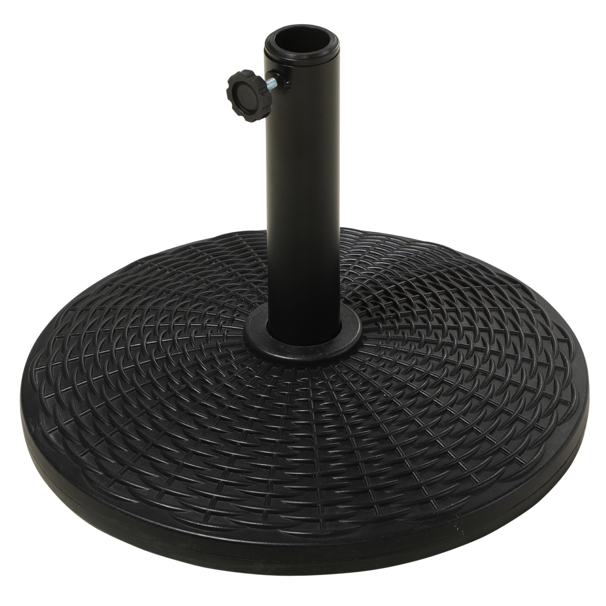 Round Parasol Base Weight Stand Ø 44.5 x 32 cm net weight 12.5 KG HDPE and black cement