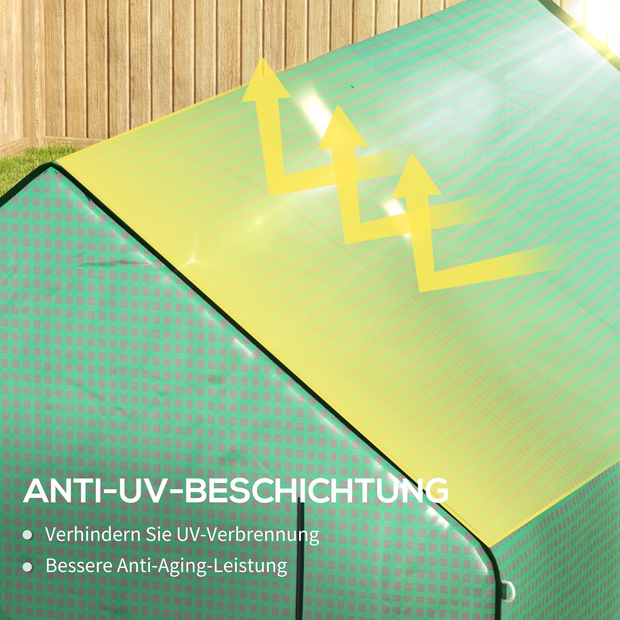 Replacement Greenhouse Cover with UV Protection, Side Window, Replacement Cover with Roll-Up Door, PE Cover for Tunnel Greenhouse, 140 x 213 x 190 cm, Green