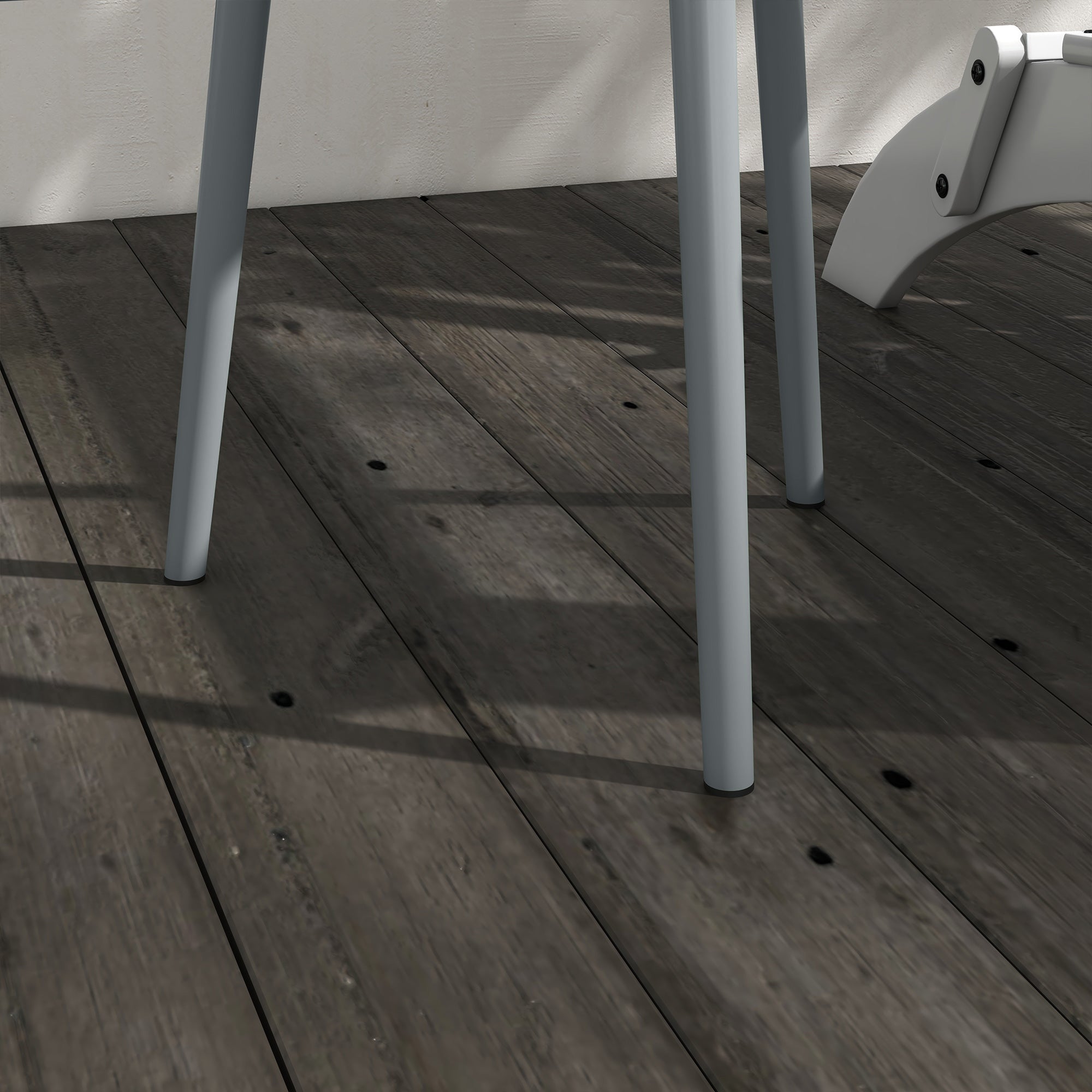 Round Garden Coffee Table, Outdoor Side Table with Rounded Steel Edge, dim. Ø40 x 50H cm gray