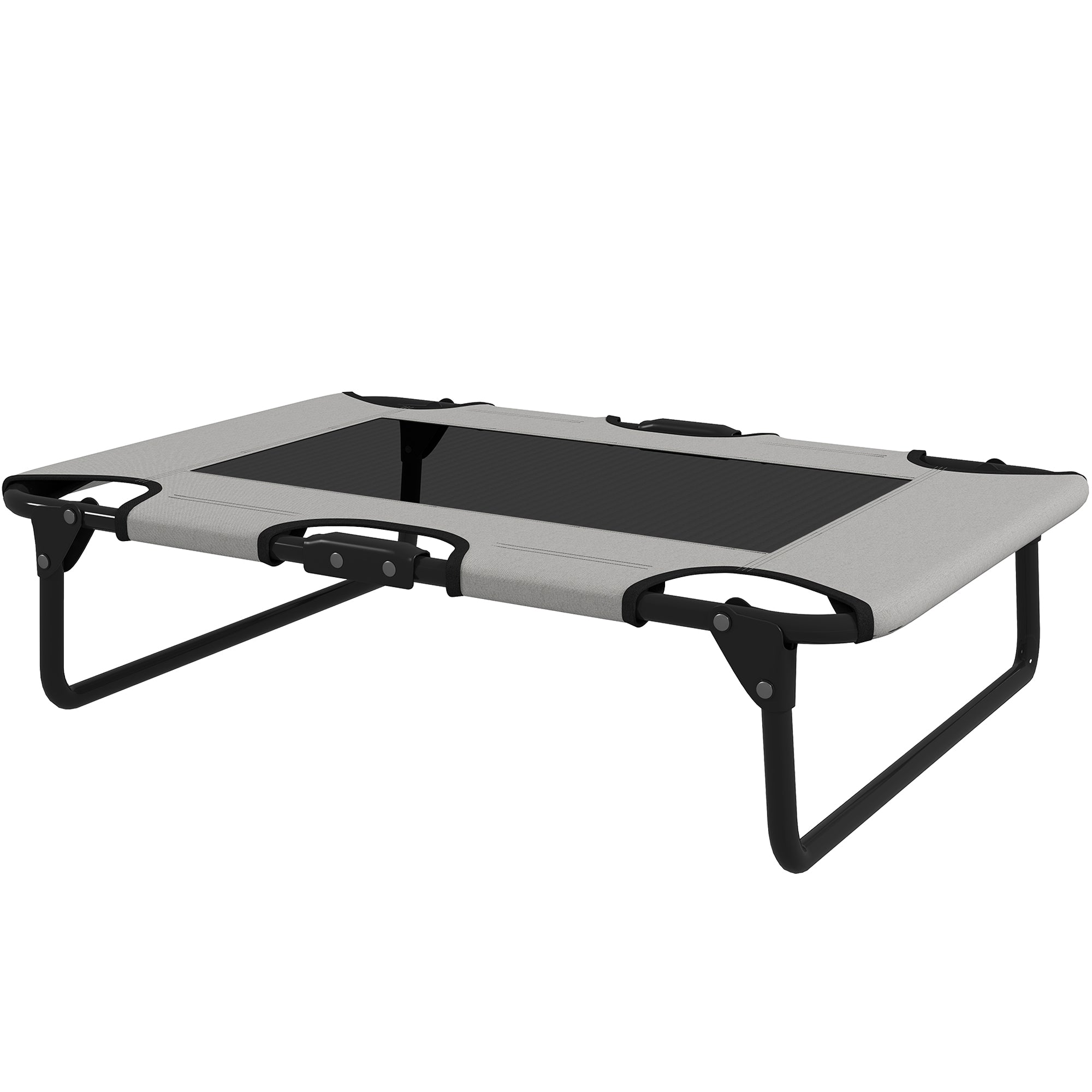 Elevated Foldable Dog Bed Pet Bed, Outdoor Dog Lounger with Mesh Design, Breathable, for Small and Medium Dogs Light Gray Oxford 75 x 51 x 18 cm