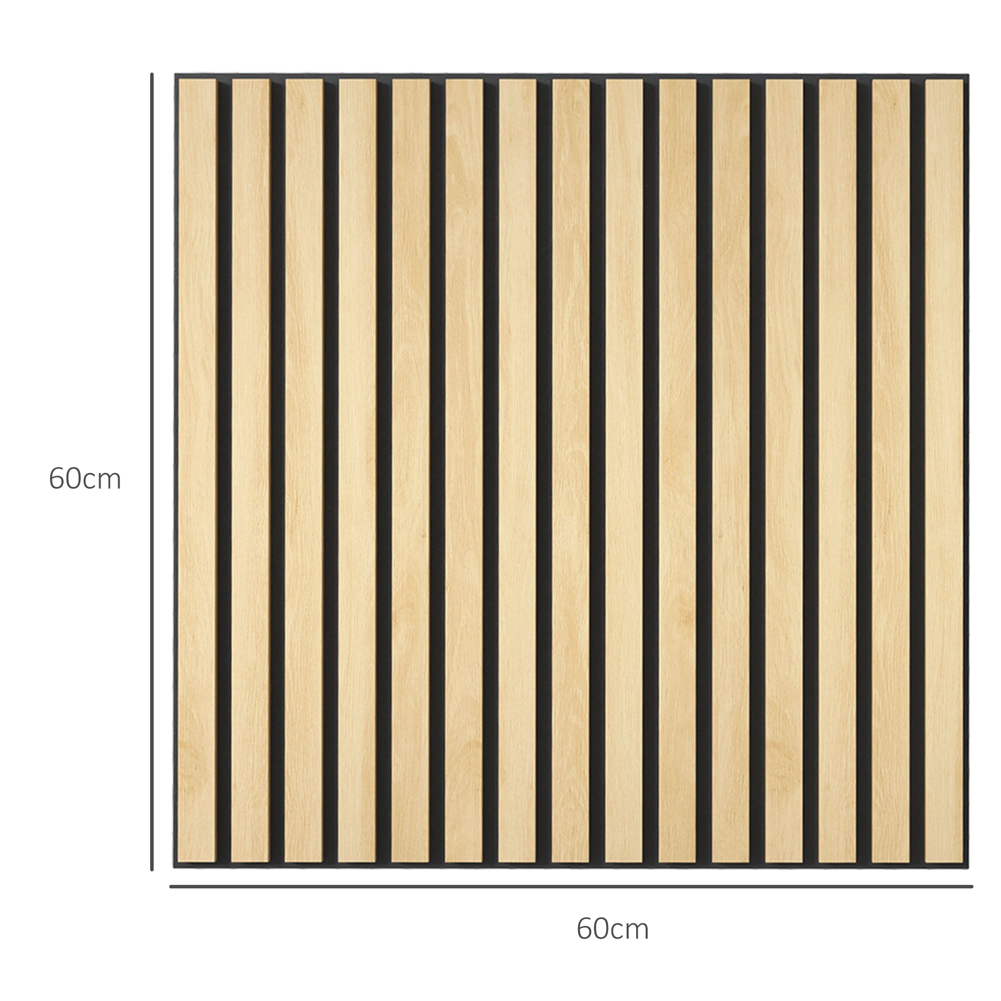 4 Pack Acoustic Panels 60 x 60 x 2.1 cm Wall Panels with Wood Look Acoustic Plates Wall Cladding as Sound Protection Sound Insulation Soundproofing for Studio Office Oak