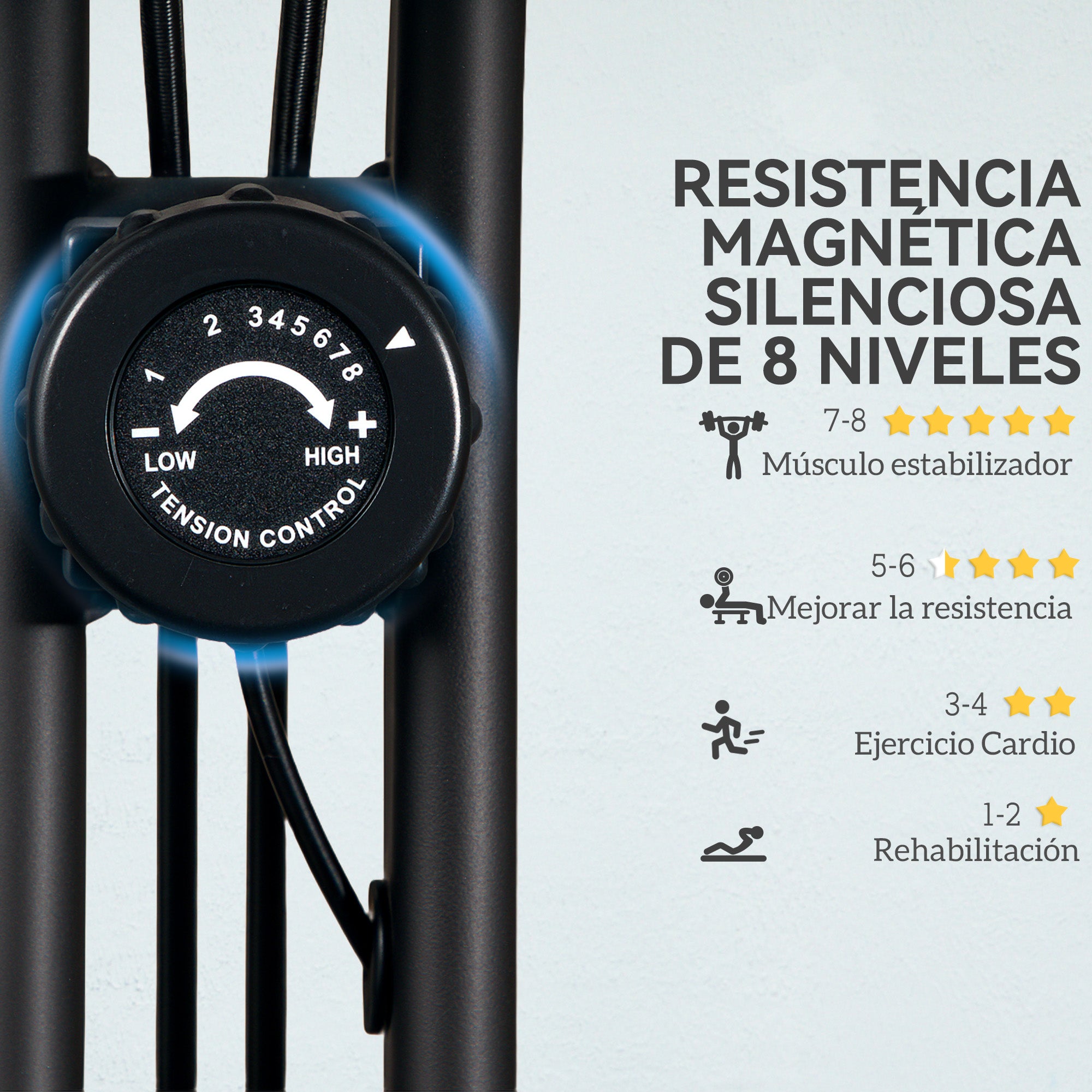 SPORTNOW Folding Stationary Bike with Backrest Quiet Exercise Bike with 8 Levels of Resistance Adjustable Saddle LCD Screen Resistance Band Load 110 kg Black