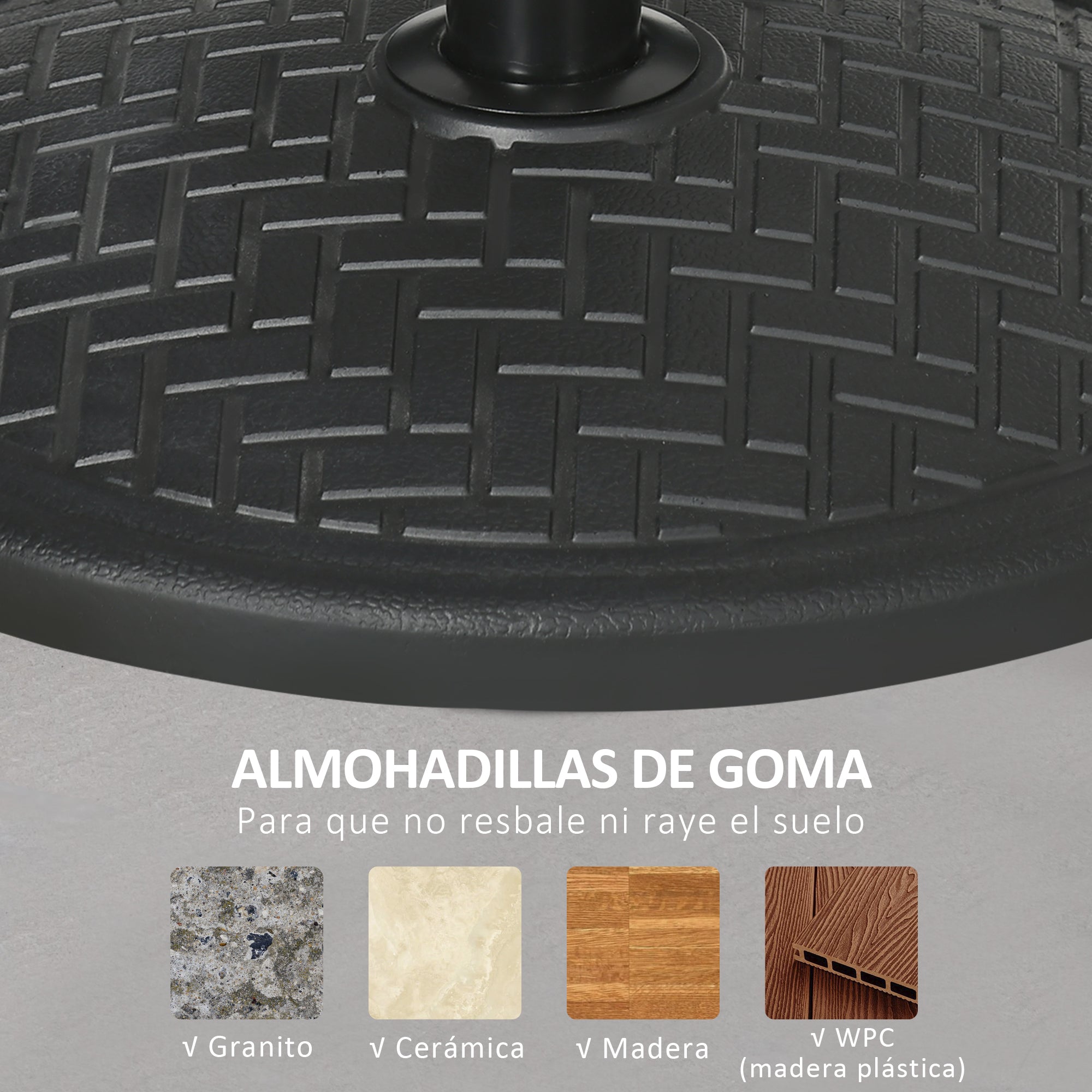 Concrete Umbrella Base Stand for 14 kg Parasol Stand for Ø32-38 mm Mast for Garden Terrace Patio Ø46x34 cm Black