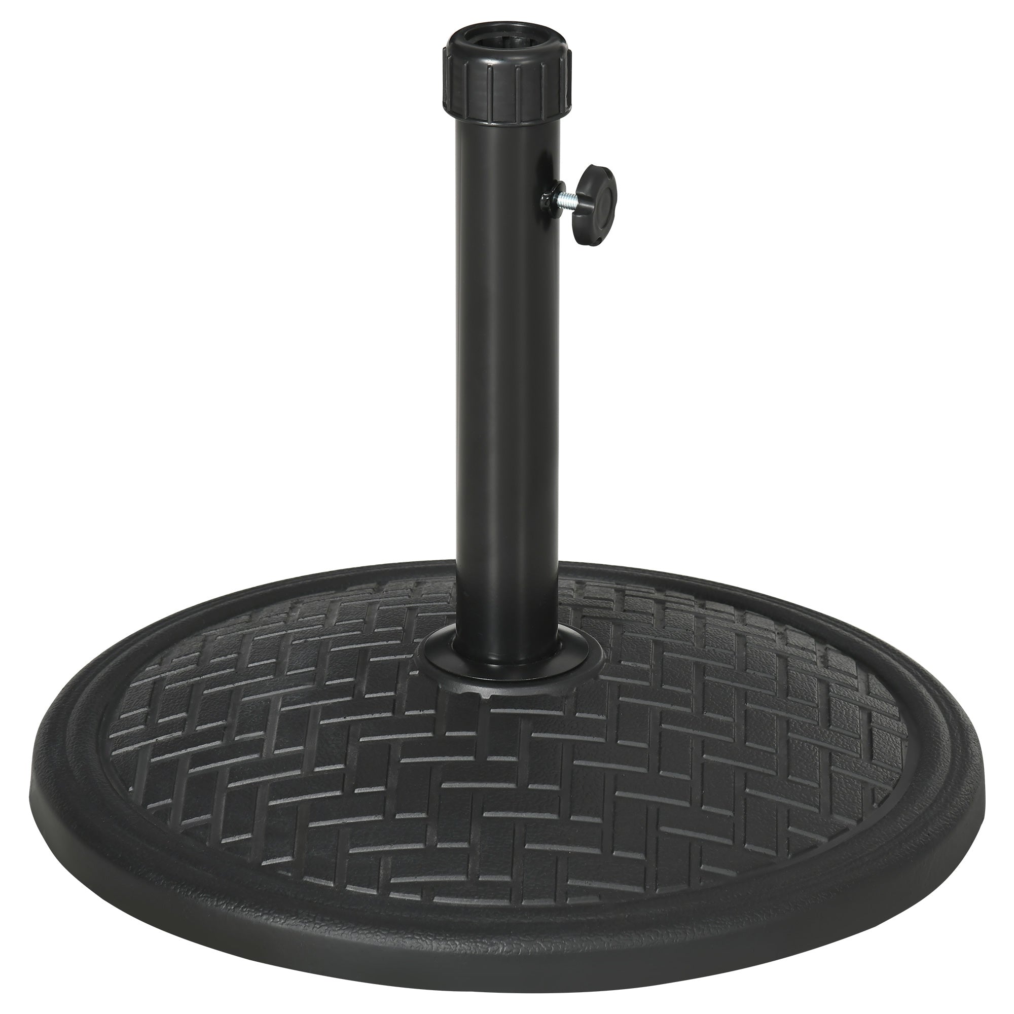Concrete Umbrella Base Stand for 14 kg Parasol Stand for Ø32-38 mm Mast for Garden Terrace Patio Ø46x34 cm Black