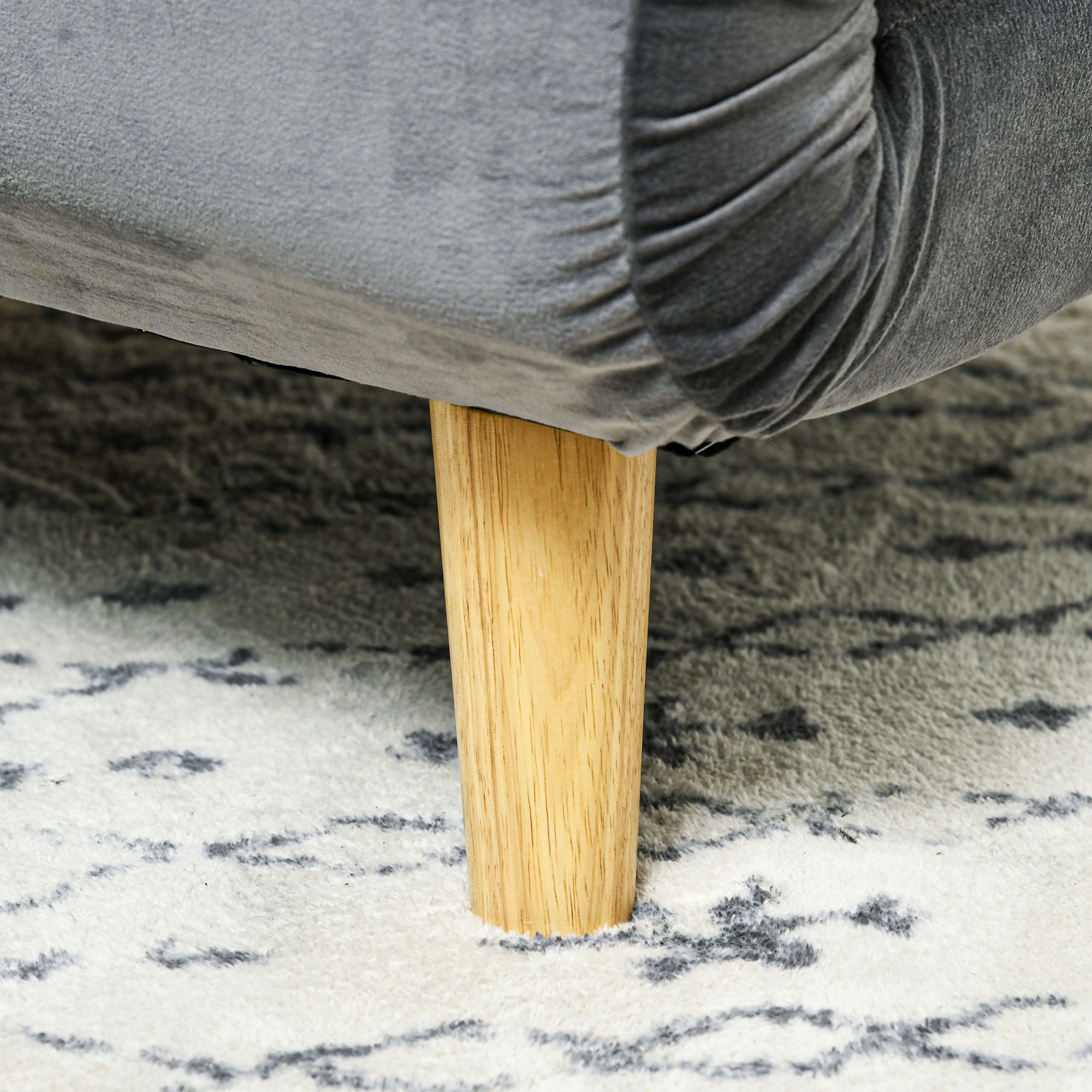 3-in-1 sleeper chair, sofa bed with sleeping function, lumbar pillow, foldable recliner with adjustable backrest, chaise lounge in velvet look, for living room, Gray