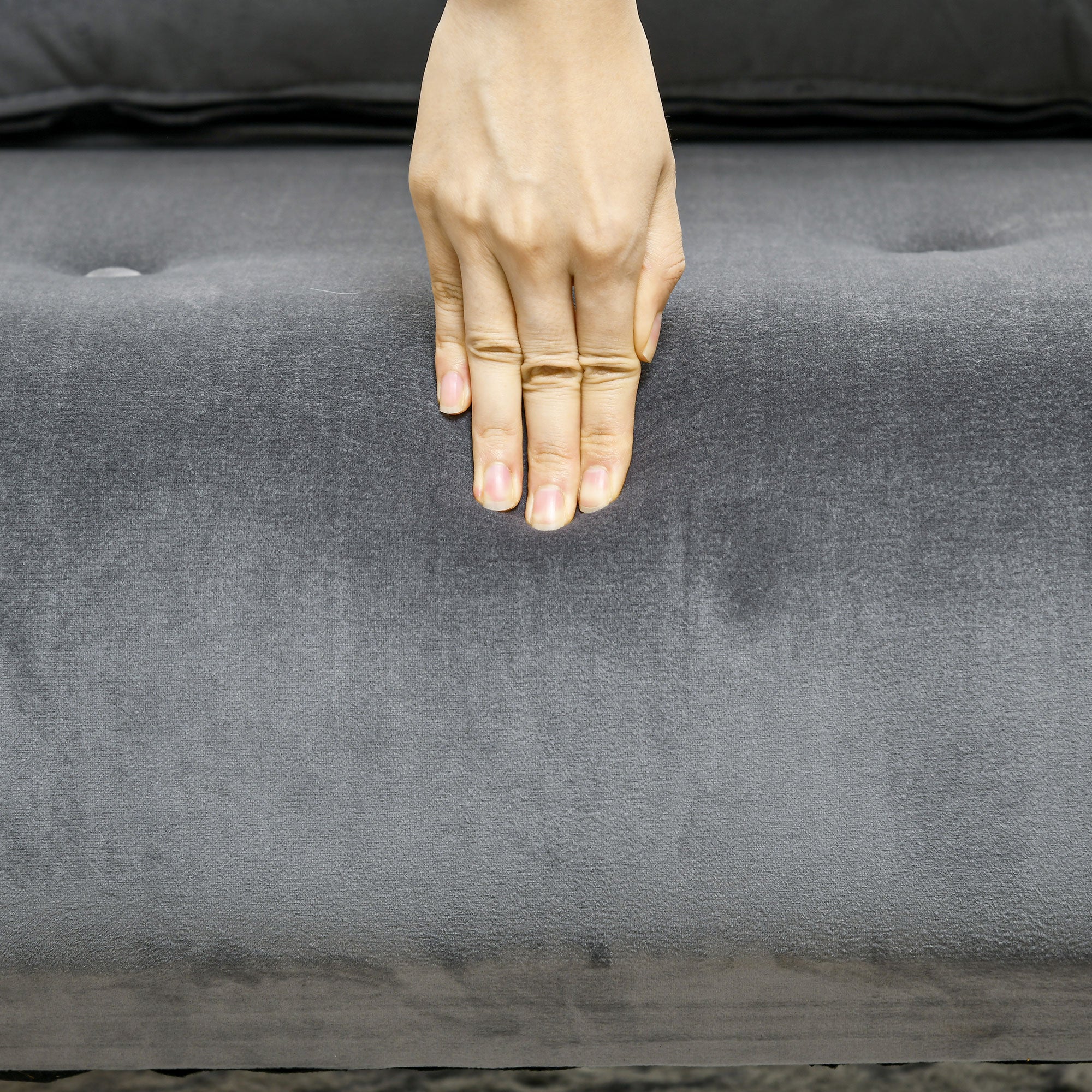 3-in-1 sleeper chair, sofa bed with sleeping function, lumbar pillow, foldable recliner with adjustable backrest, chaise lounge in velvet look, for living room, Gray