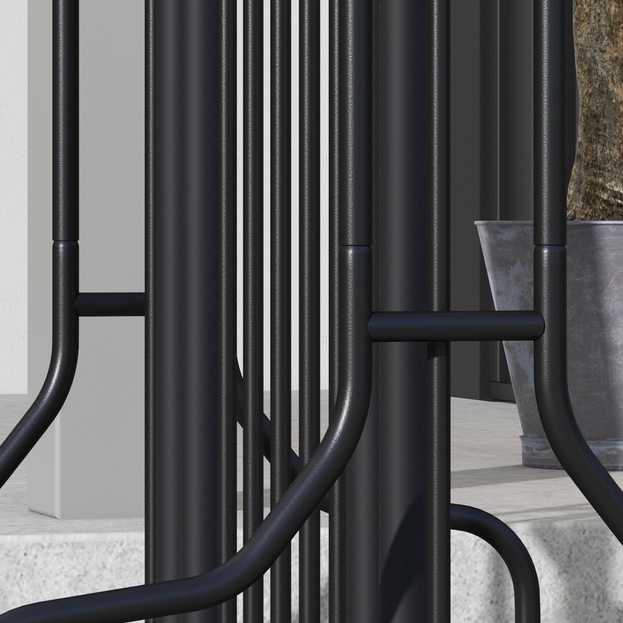 Bike Stand Multi-Stand Bike Rack Weatherproof Floor Stand for up to 4 Bikes, Double-Sided, Steel 90 x 80 x 80 cm, Black