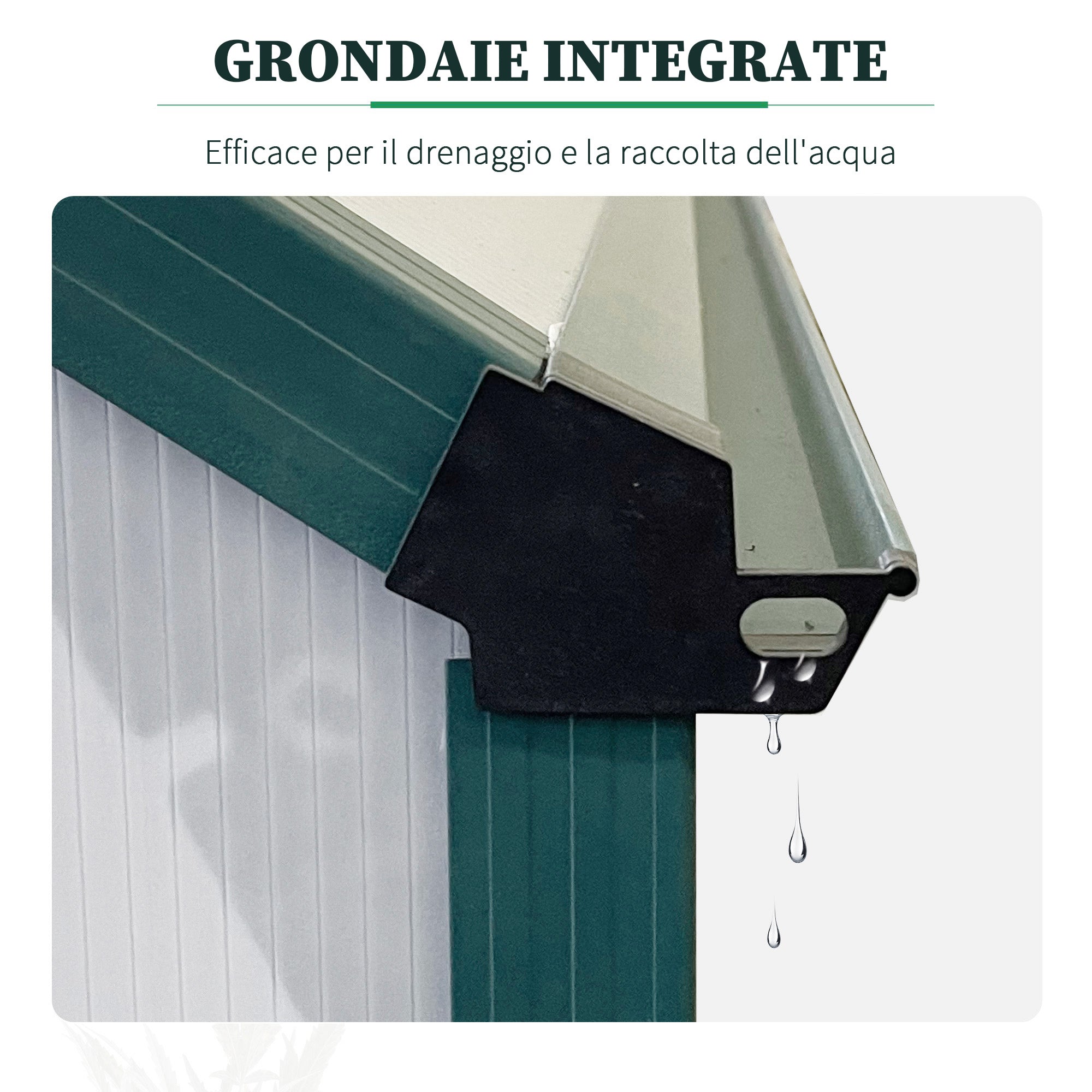 Polycarbonate Garden Greenhouse 190x253x199cm, with Openable Window and Sliding Door, Aluminum Structure, Green