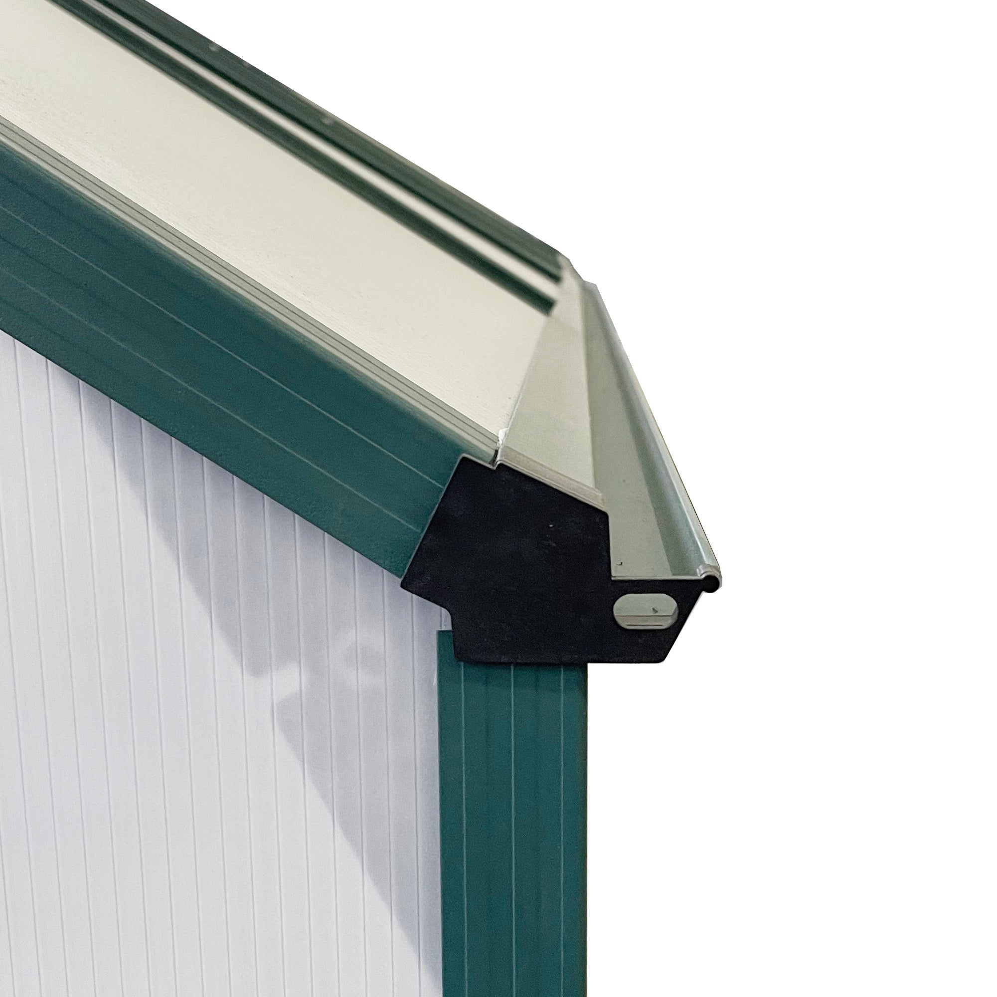 Polycarbonate Garden Greenhouse 190x253x199cm, with Openable Window and Sliding Door, Aluminum Structure, Green