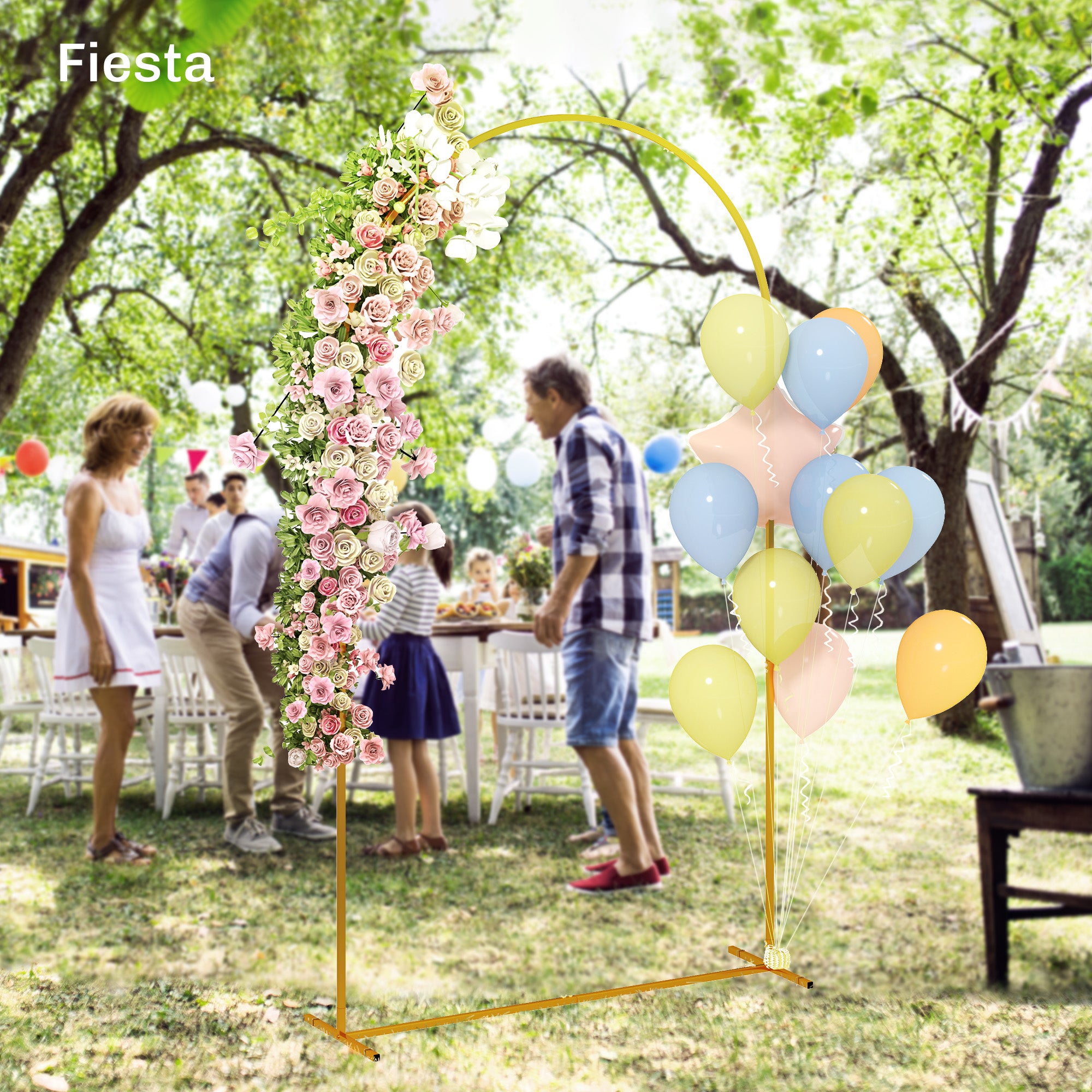 Metal Garden Arch for Roses Wedding Arch with Weather-Resistant Powder Coating for Climbing Plants Decoration Patio Terrace 120x40x220 cm Gold