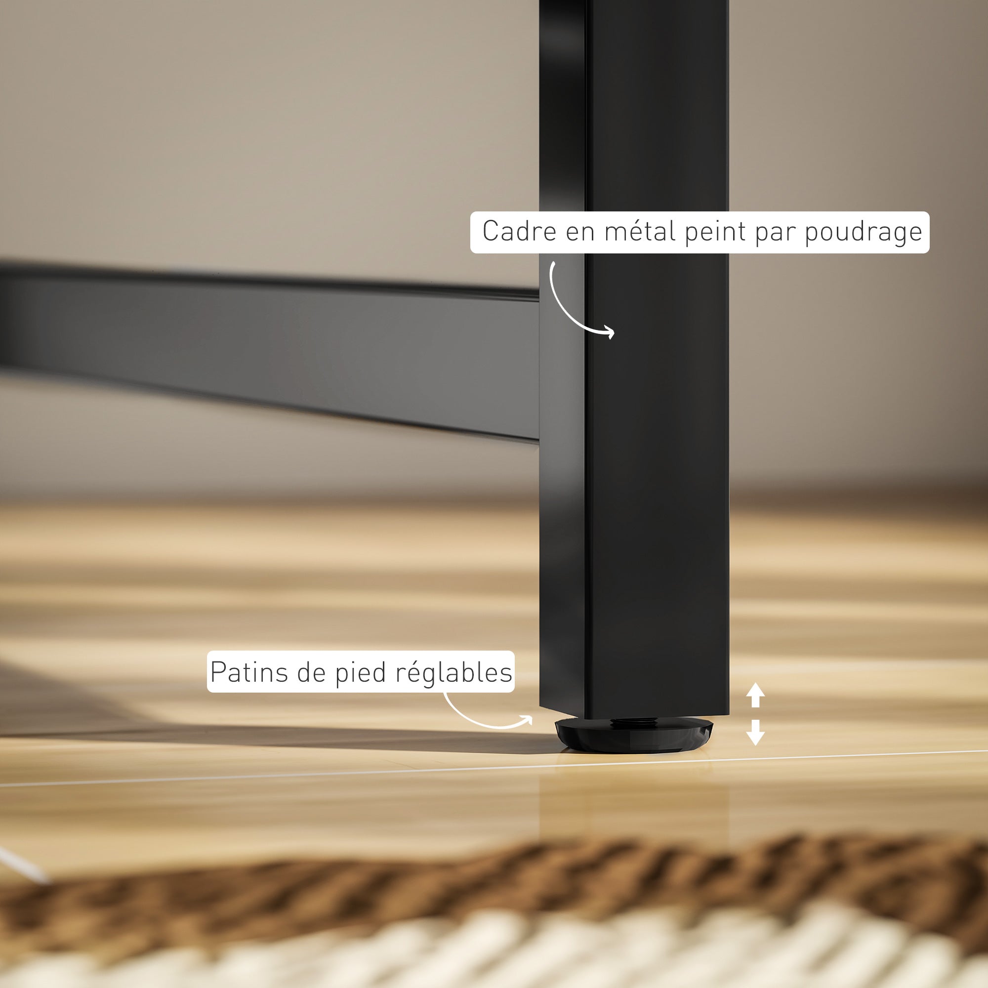 Computer Desk, 150 x 60 cm Home Office Desk with Storage, Reversible Shelves, Fabric Bag, for Small Spaces, Bedroom, Brown