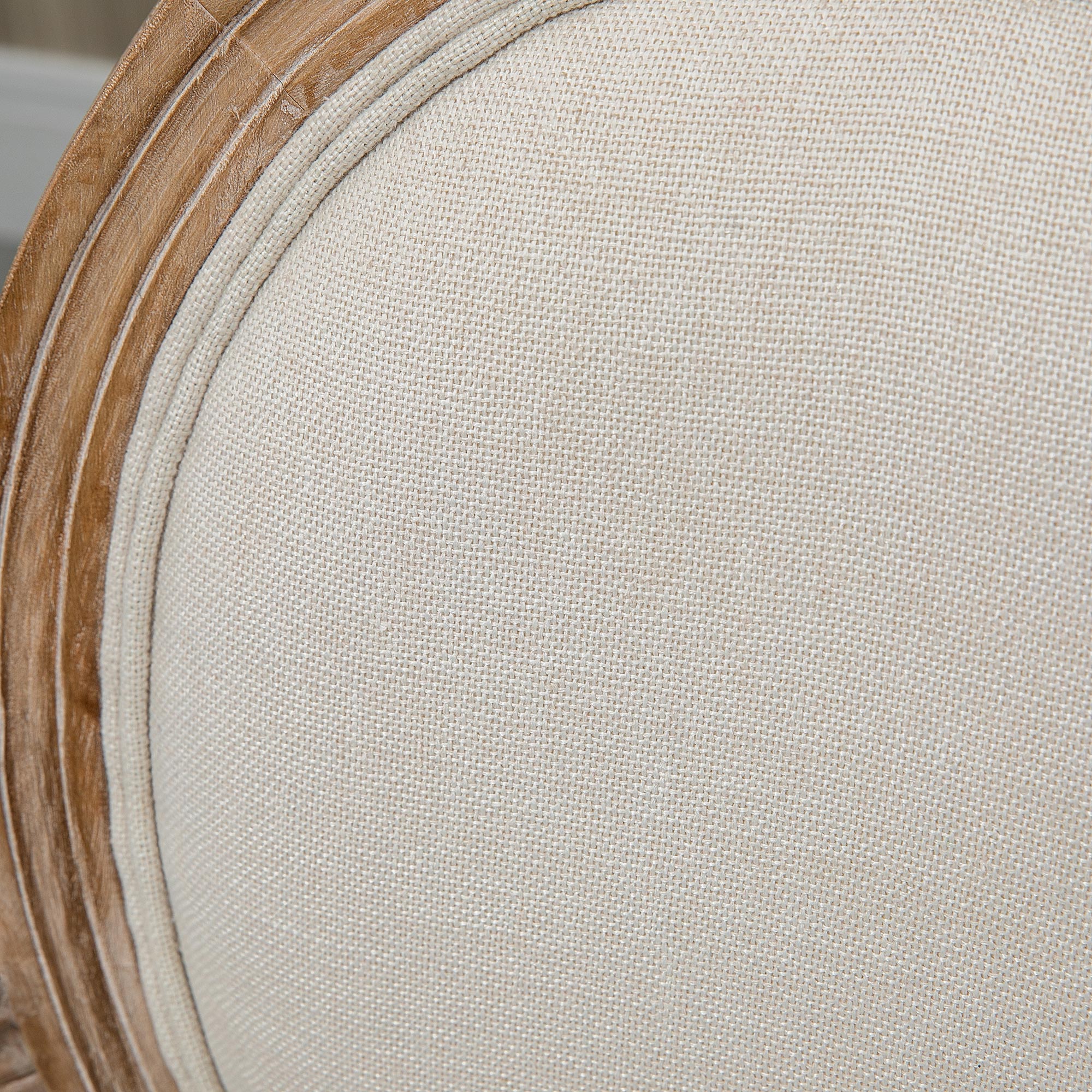 Dining Chair Kitchen Chair with Linen Look, Dining Chair, Armchair with Backrest, Wooden Legs, Upholstered Chair up to 150 kg Load Capacity, for Living Room, Kitchen, Cream