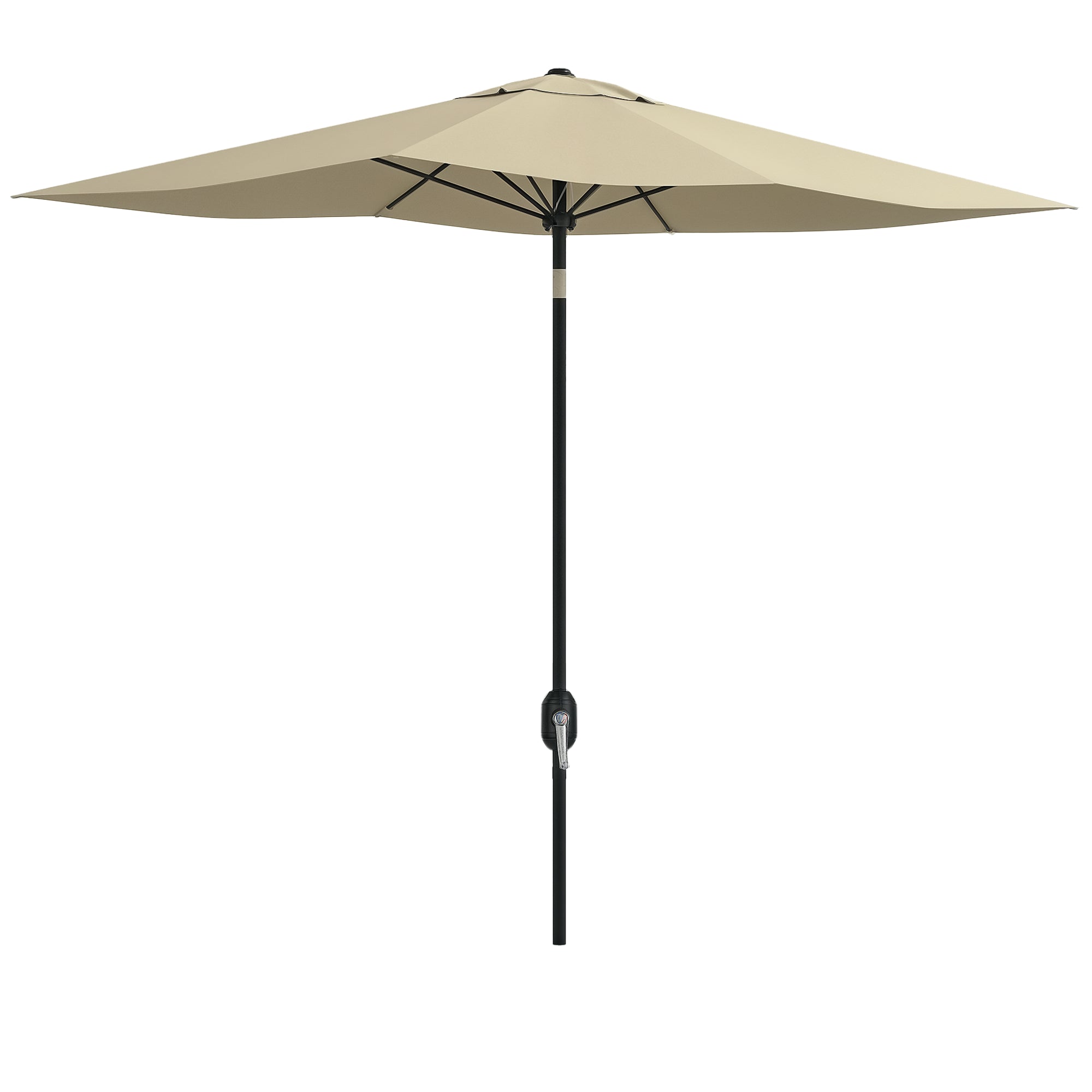 6.6 x 9.8 ft (2 x 3 m) Rectangular Tilt Patio Umbrella with Crank, 180 GSM Water-Resistant Polyester — Cream