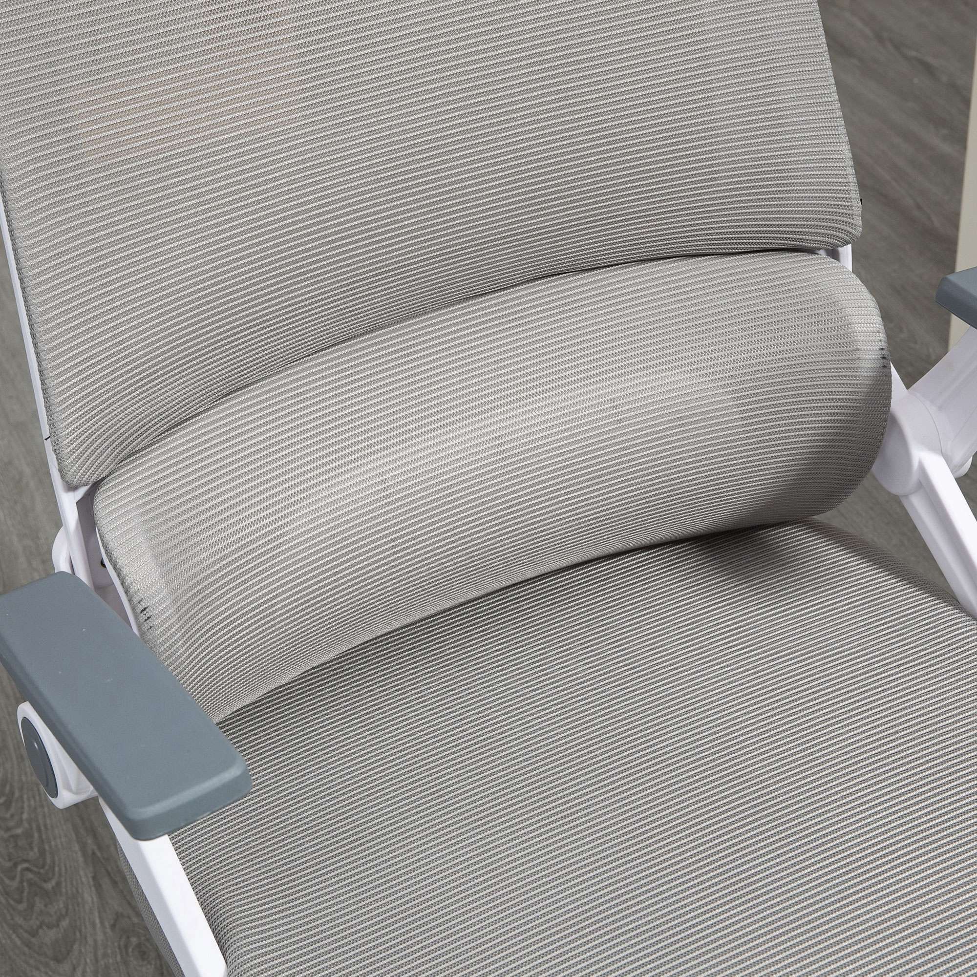 Office Chair Ergonomic, Desk Chair with Adjustable Headrest, Adjustable Armrest Computer Chair Swivel Chair with Rocking Function, Lumbar Support, Mesh, Gray