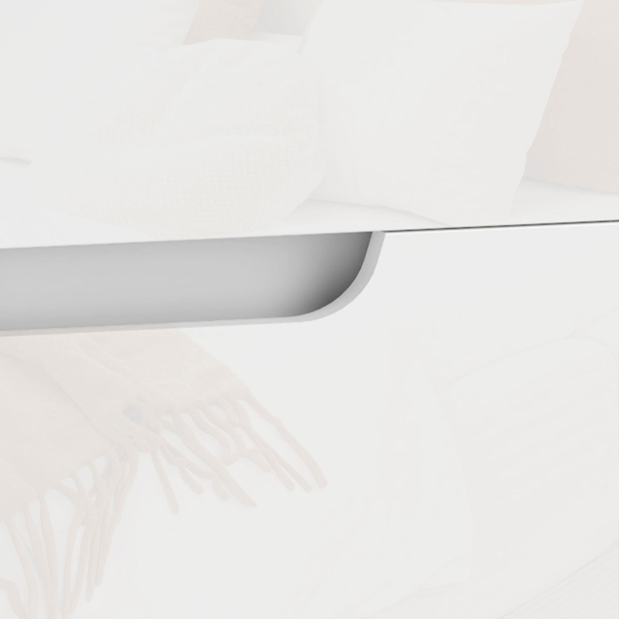 Modern and Minimalist 2-Drawer Chest of Drawers, Chipboard Wood Dresser, 40x40x48 cm, Glossy White