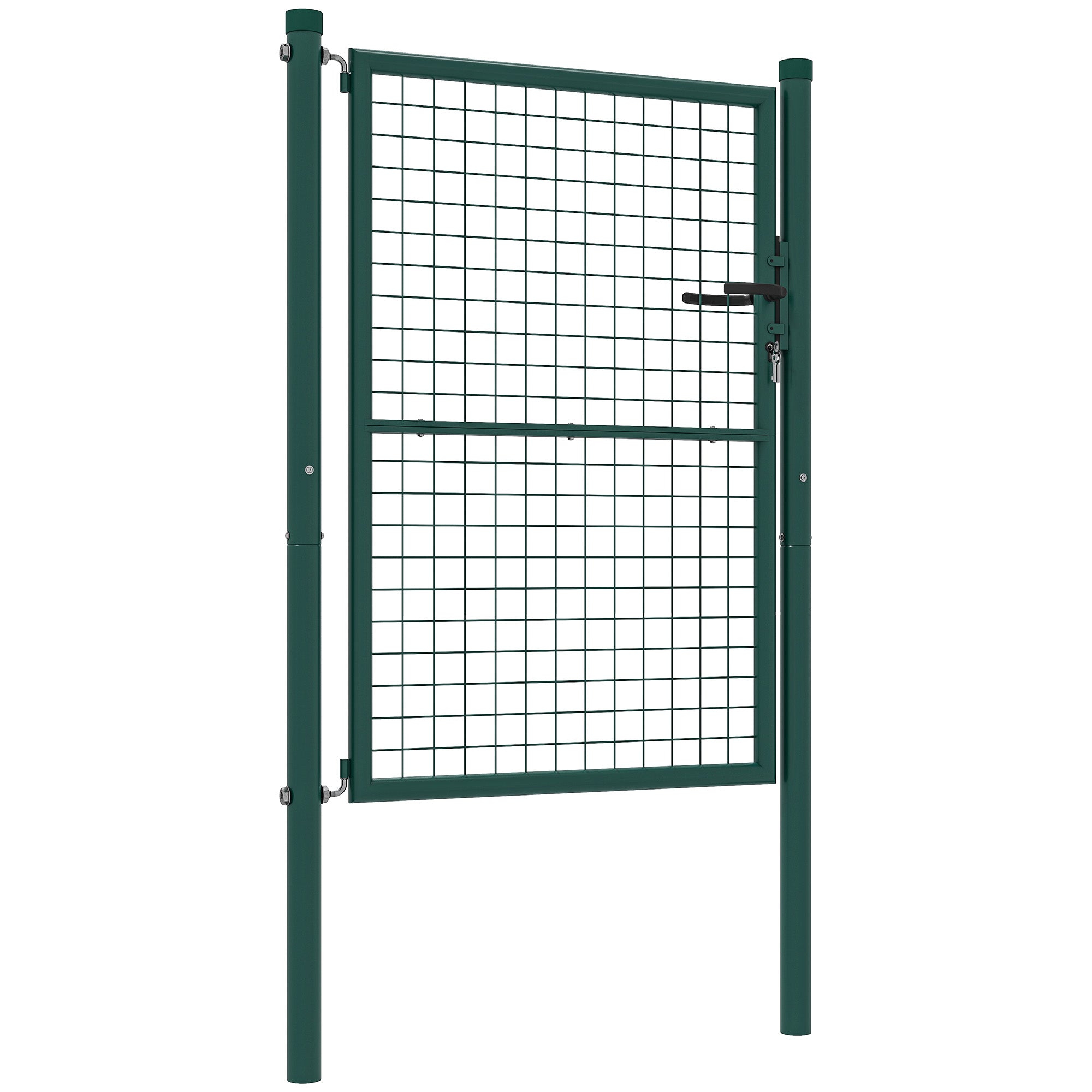 Steel Garden Gate 97 x 175 cm with lock, keys, and handle, arrow decoration, outdoor patio gate, green