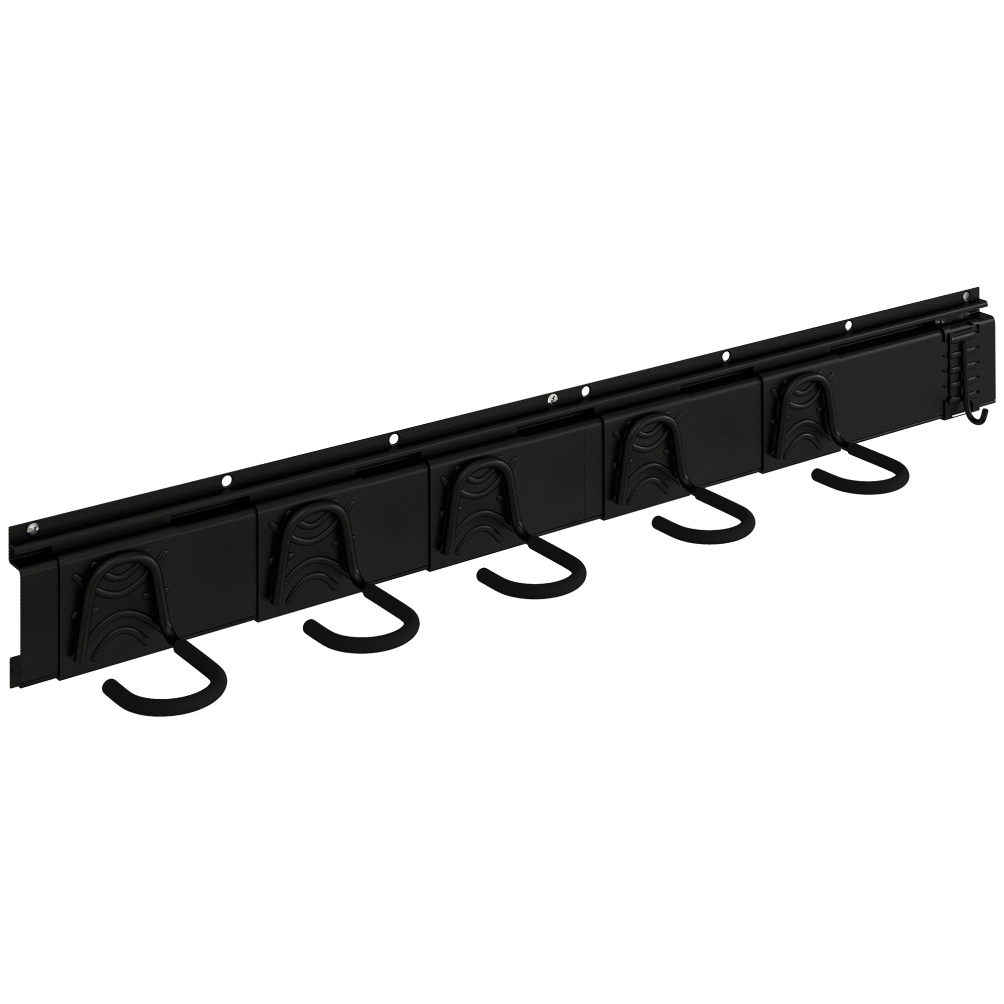 SPORTNOW Wall-Mounted Bike Rack, Bike Storage Rack for 5 Bikes and 3 Helmets, Adjustable Storage Hooks, Bike Rack, 121.5 x 10 cm Black