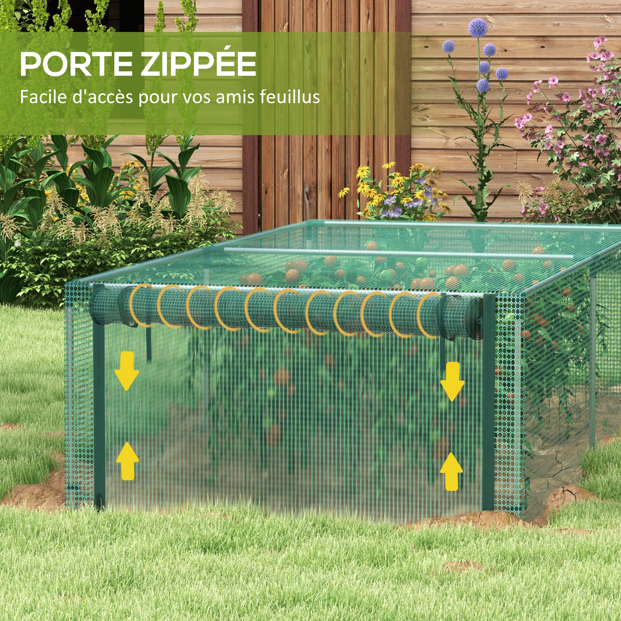 Garden Greenhouse Tomato Plant Net Protection Roll-Up Door HDPE, dim. 125L x 248W x 62.5H cm