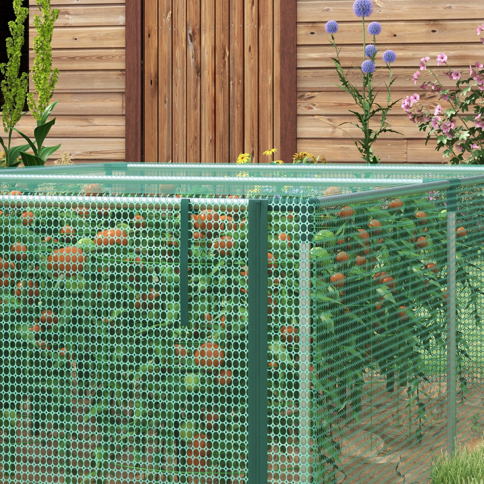 Garden Greenhouse Tomato Plant Net Protection Roll-Up Door HDPE, dim. 125L x 248W x 62.5H cm