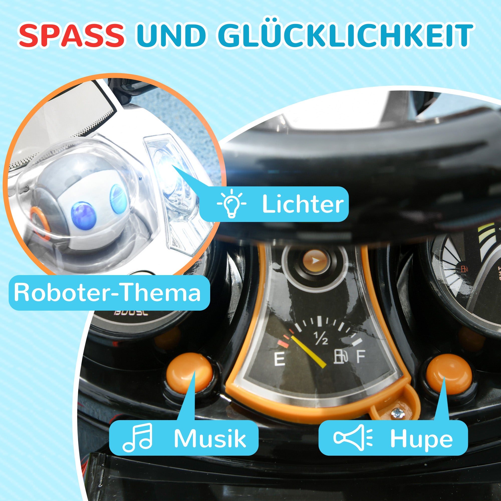 Slide Car Slider Children's Car Kid's Vehicle Push and Handlebar with Backrest Protective Bar, Walking aid for Children 12-36 Months White+Black