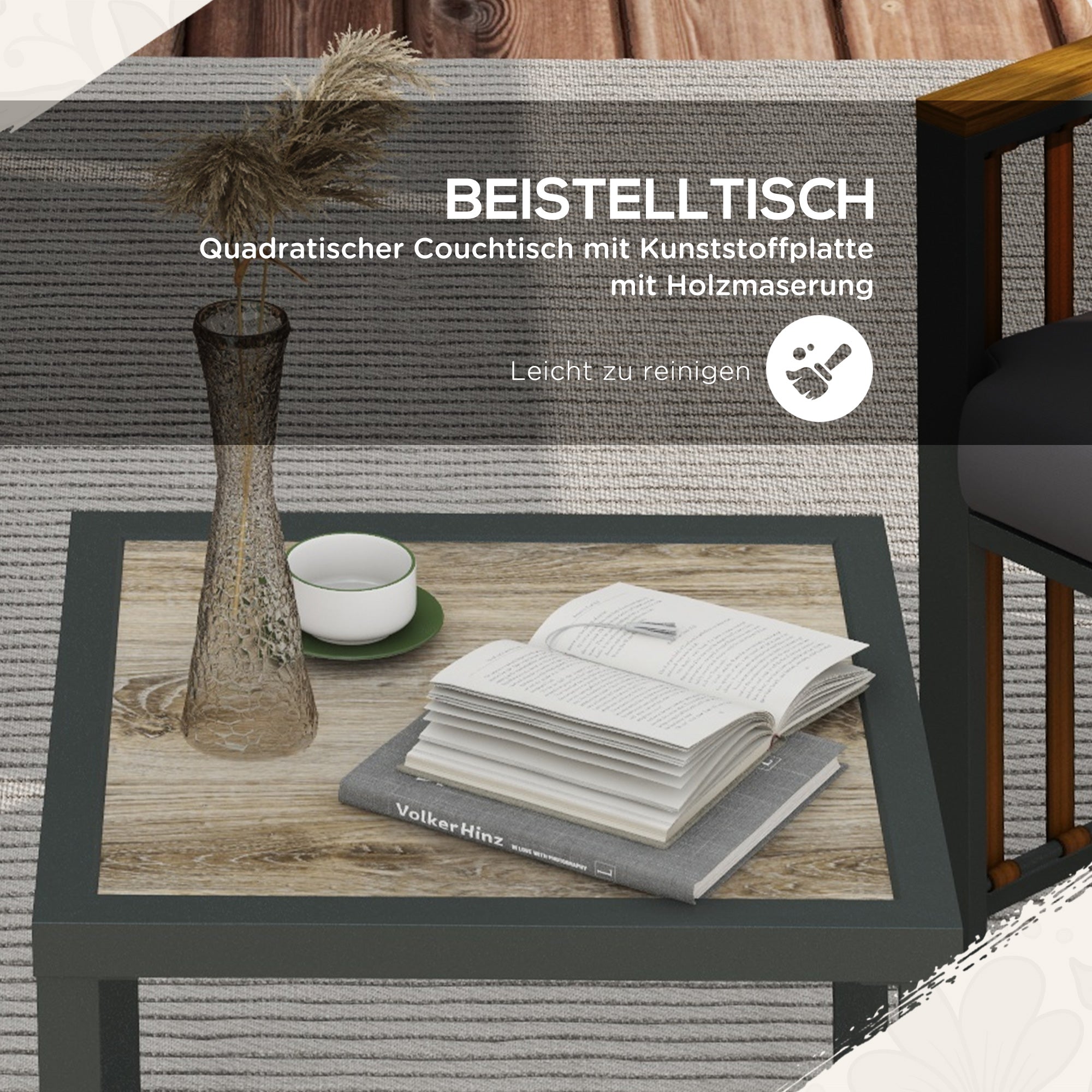 Garden Furniture Set 3 pcs, Bistro Set incl. Coffee Table, 2 Chairs, Garden Seating Group with Cushions, Patio Furniture Balcony Set for Terrace, Gray