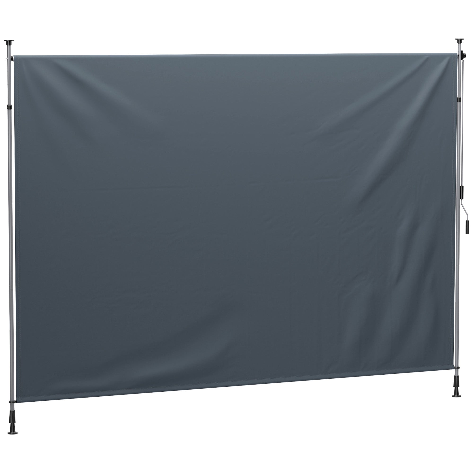 Clamp Awning with Hand Crank, Adjustable Height, Retractable Arm Awning, Awning without Drilling, UV Resistant, including Wall Mount, Sun Awning 350 cm wide for Terrace Balcony, Dark Gray