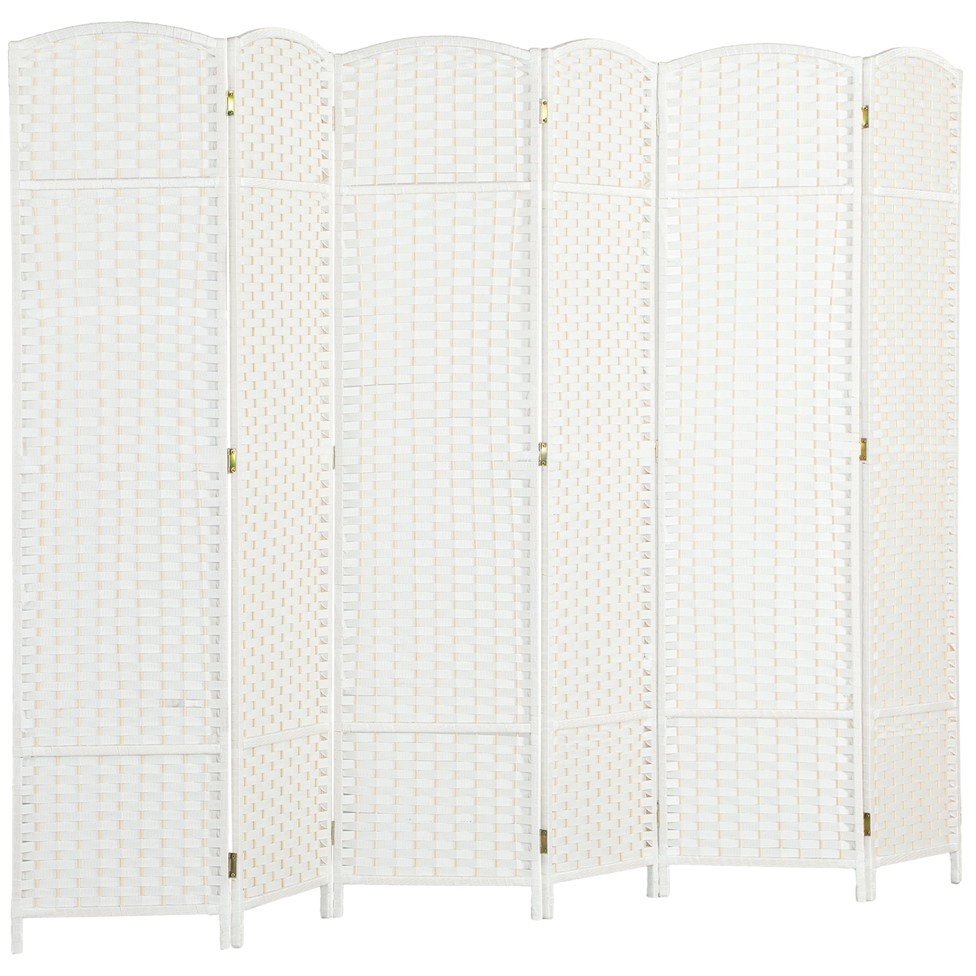 6-Panel Room Divider 240x170 cm Folding Room Separator for Living Room Bedroom Office White