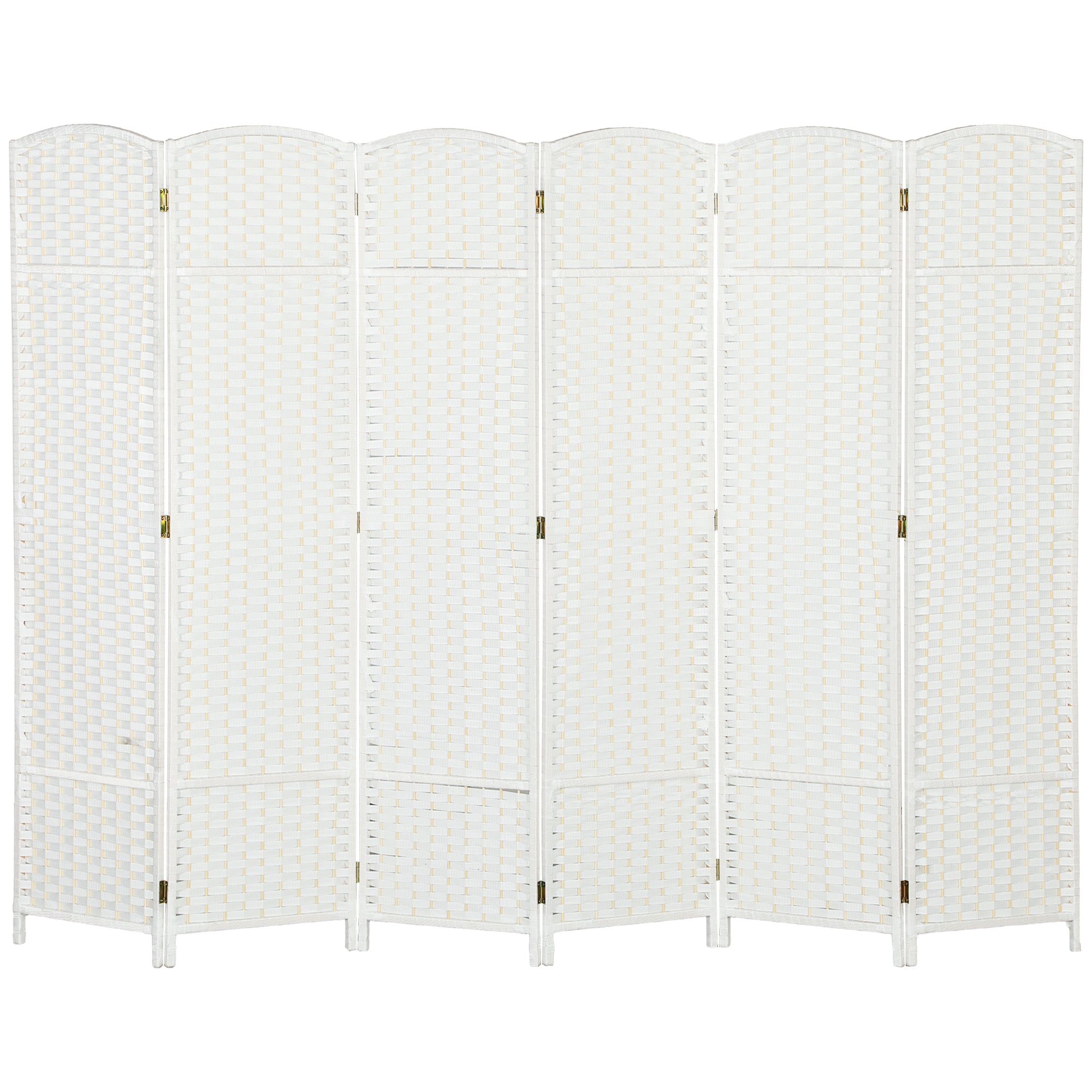 6-Panel Room Divider 240x170 cm Folding Room Separator for Living Room Bedroom Office White