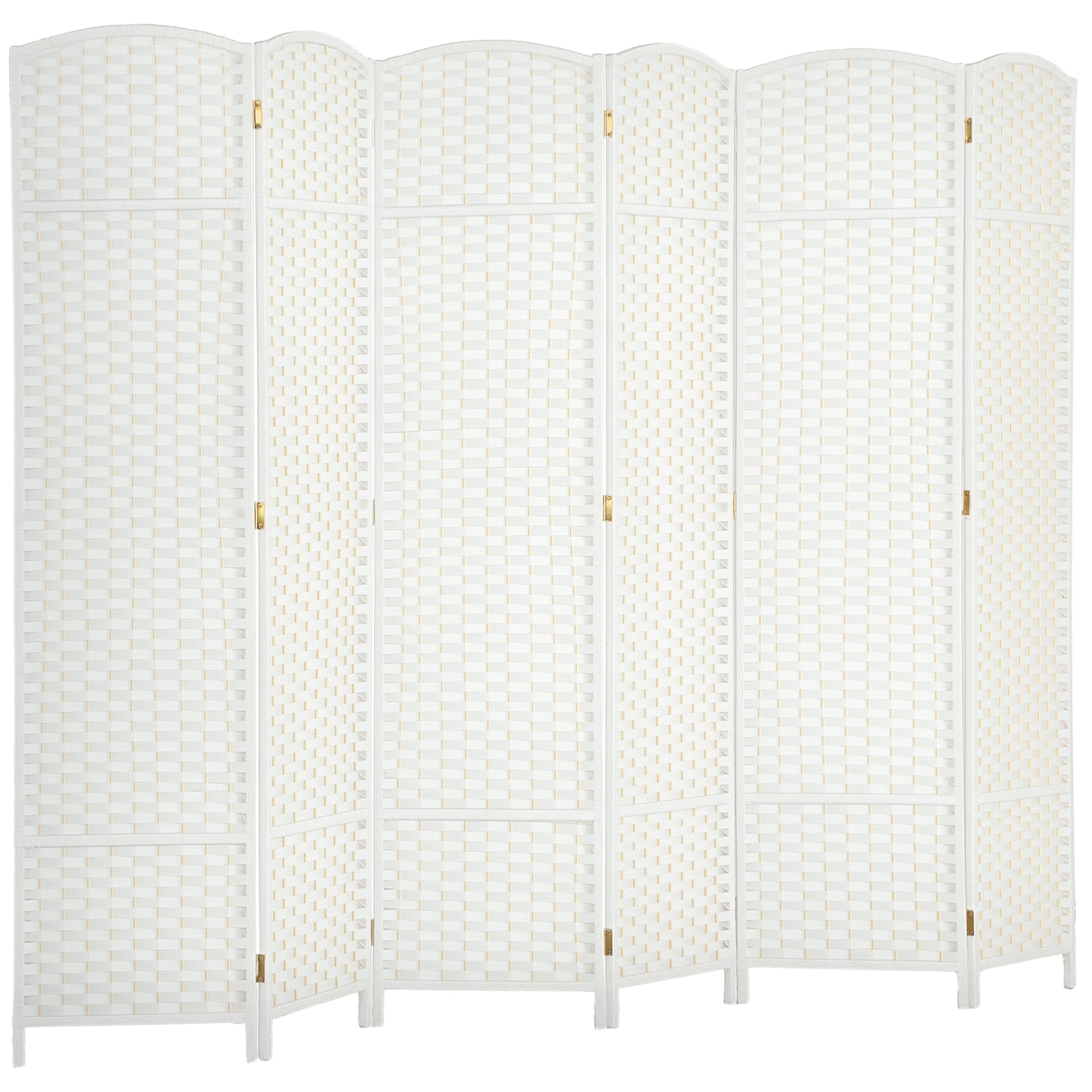 6-Panel Room Divider 240x170 cm Folding Room Separator for Living Room Bedroom Office White