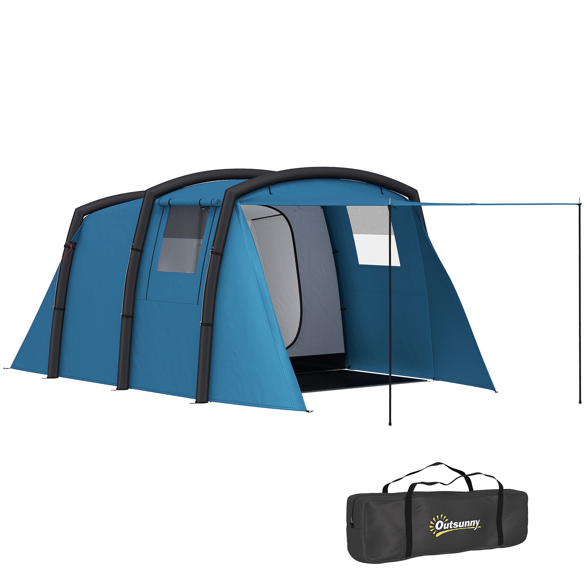Inflatable Tent for 3-6 People Outdoor Camping Tent with Air Pump Camping Tent UV50+ Family Tent Air Tent for 3 Seasons Windproof Glamping Tent Quick Setup