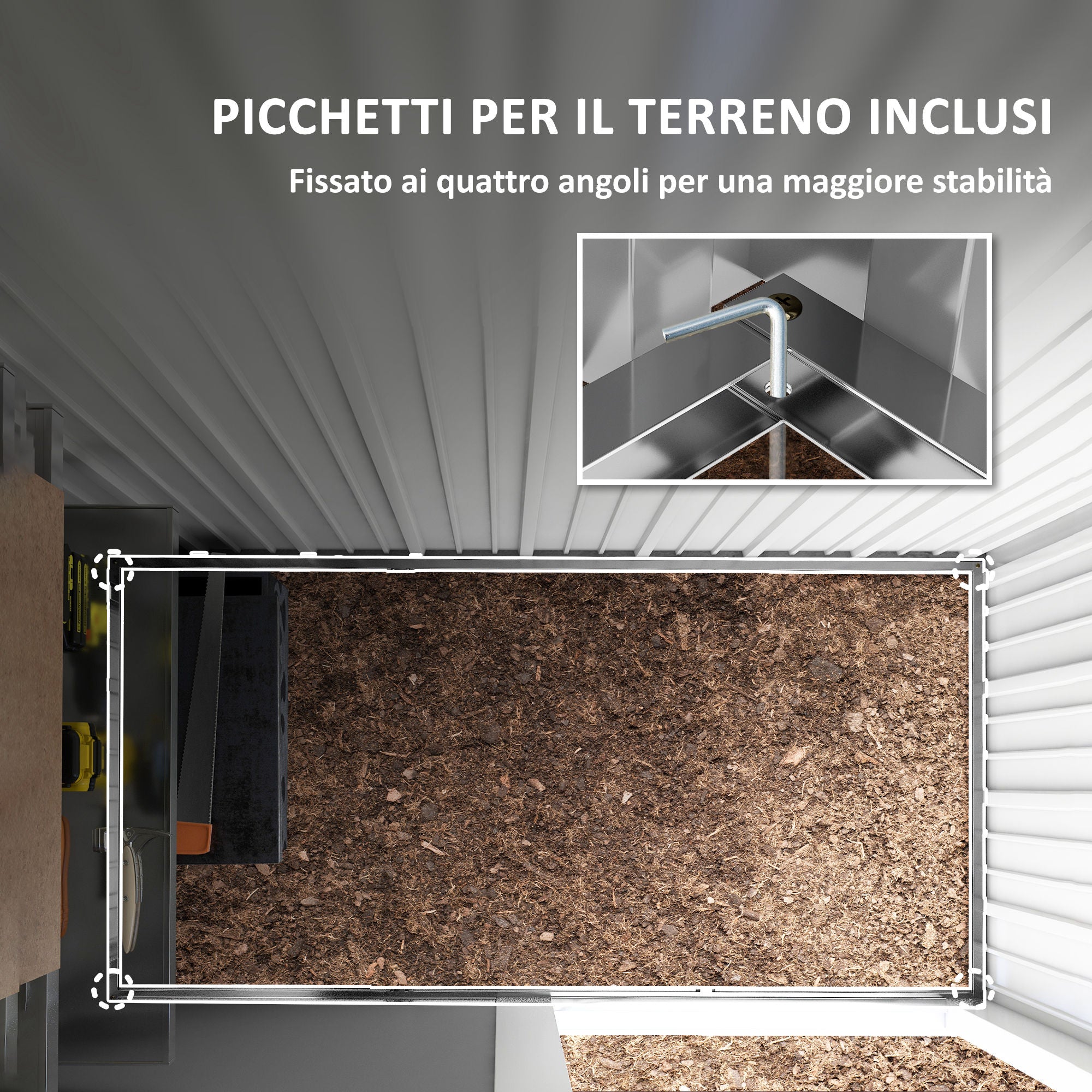 Small Steel Garden Shed Tools Storage, Outdoor Cabinet with Lockable Door, 161x95x163/181cm, Green