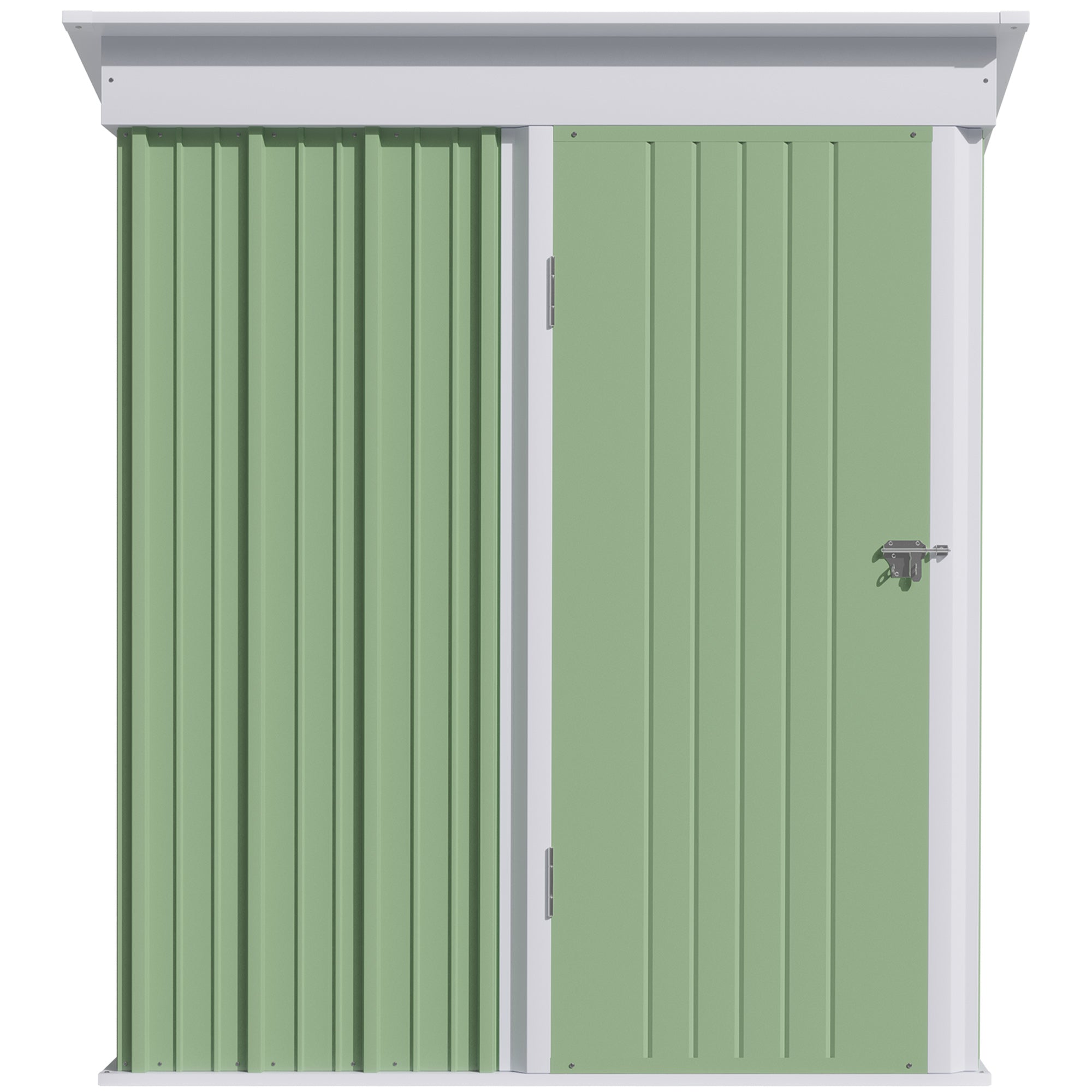 Small Steel Garden Shed Tools Storage, Outdoor Cabinet with Lockable Door, 161x95x163/181cm, Green