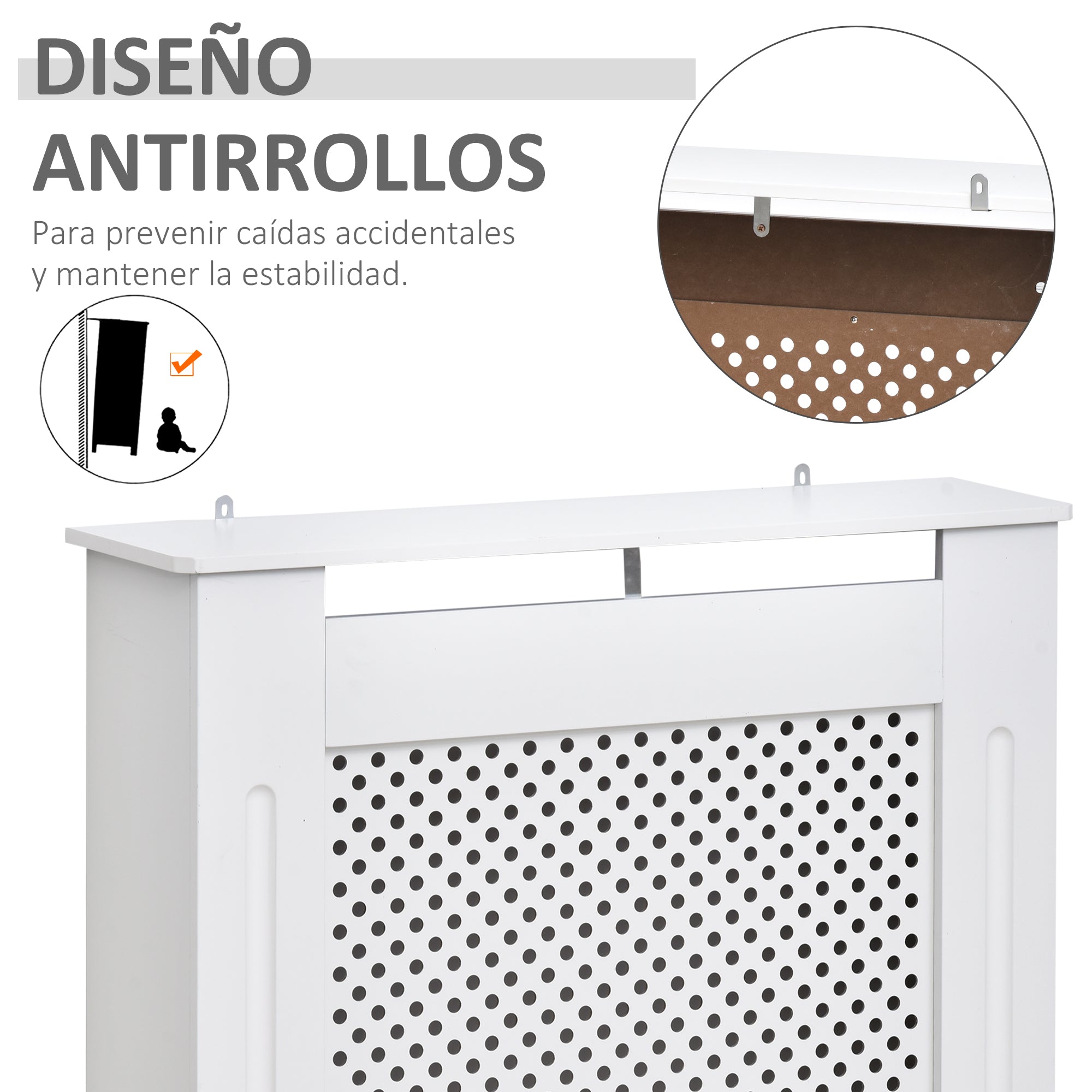 Radiator Cover Wall-Mounted Radiator Cover Radiator Shelf Modern Design MDF 78x19x82cm