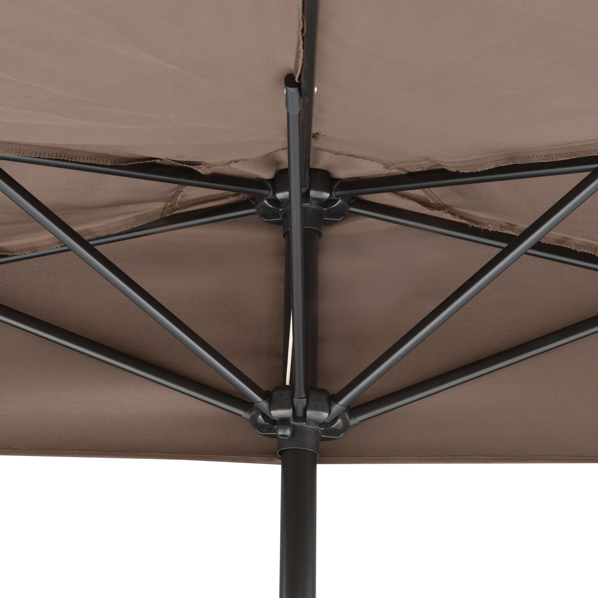 Umbrella 106.1x54.3x92.9 inches Garden Parasol with Crank and Semicircular Shape for Outdoor Terrace Patio Pool Brown