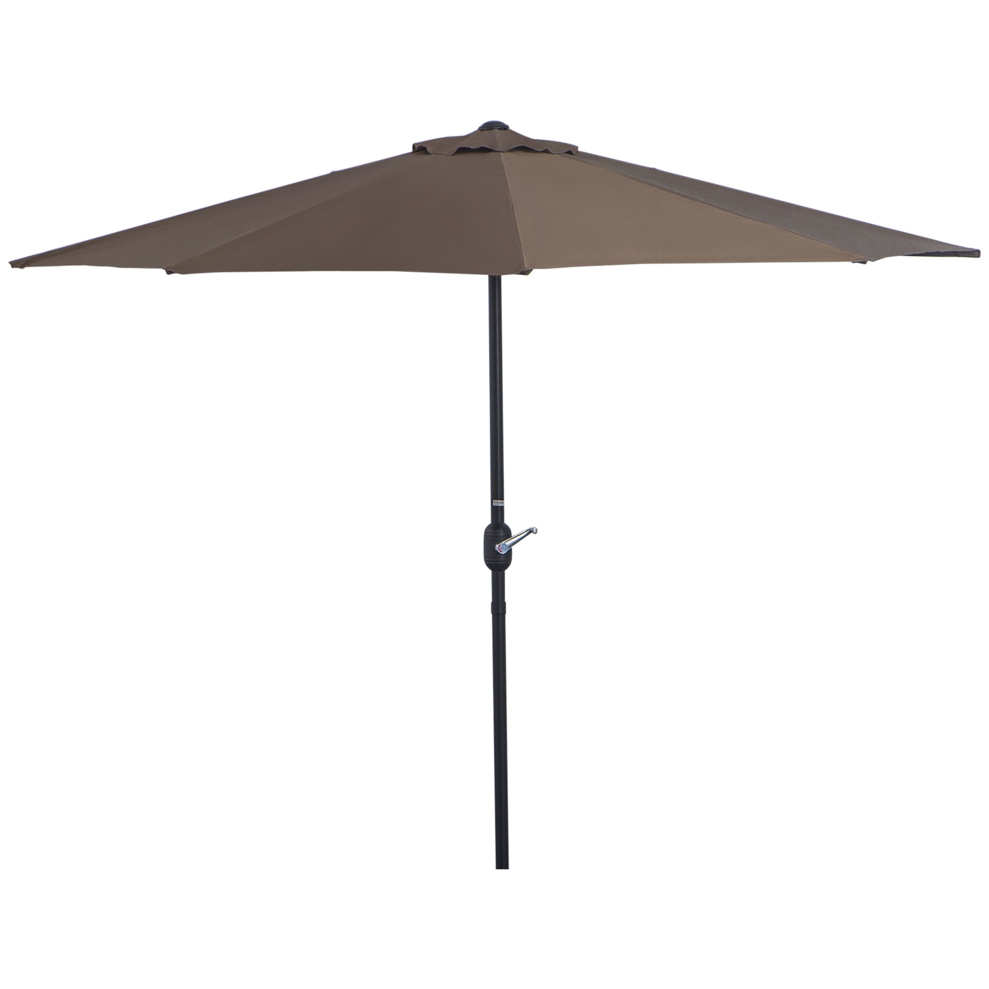 Umbrella 106.1x54.3x92.9 inches Garden Parasol with Crank and Semicircular Shape for Outdoor Terrace Patio Pool Brown