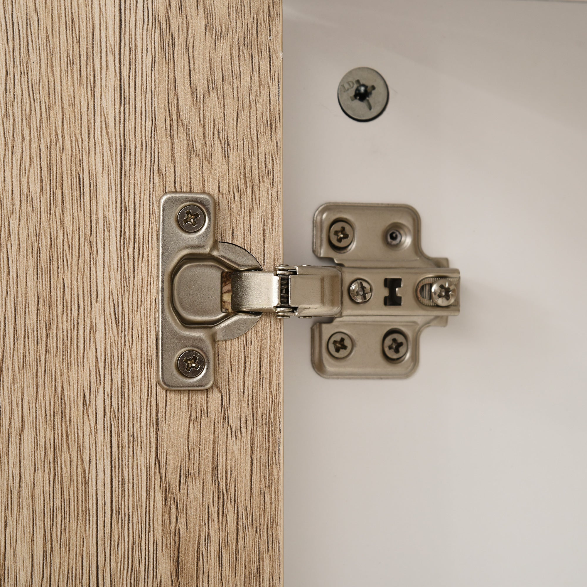 Tall Bathroom Column Auxiliary Cabinet with 2 Doors and 6 Shelves for Shower Toilet Bedroom Modern Style 31.5x30x169 cm White and Oak