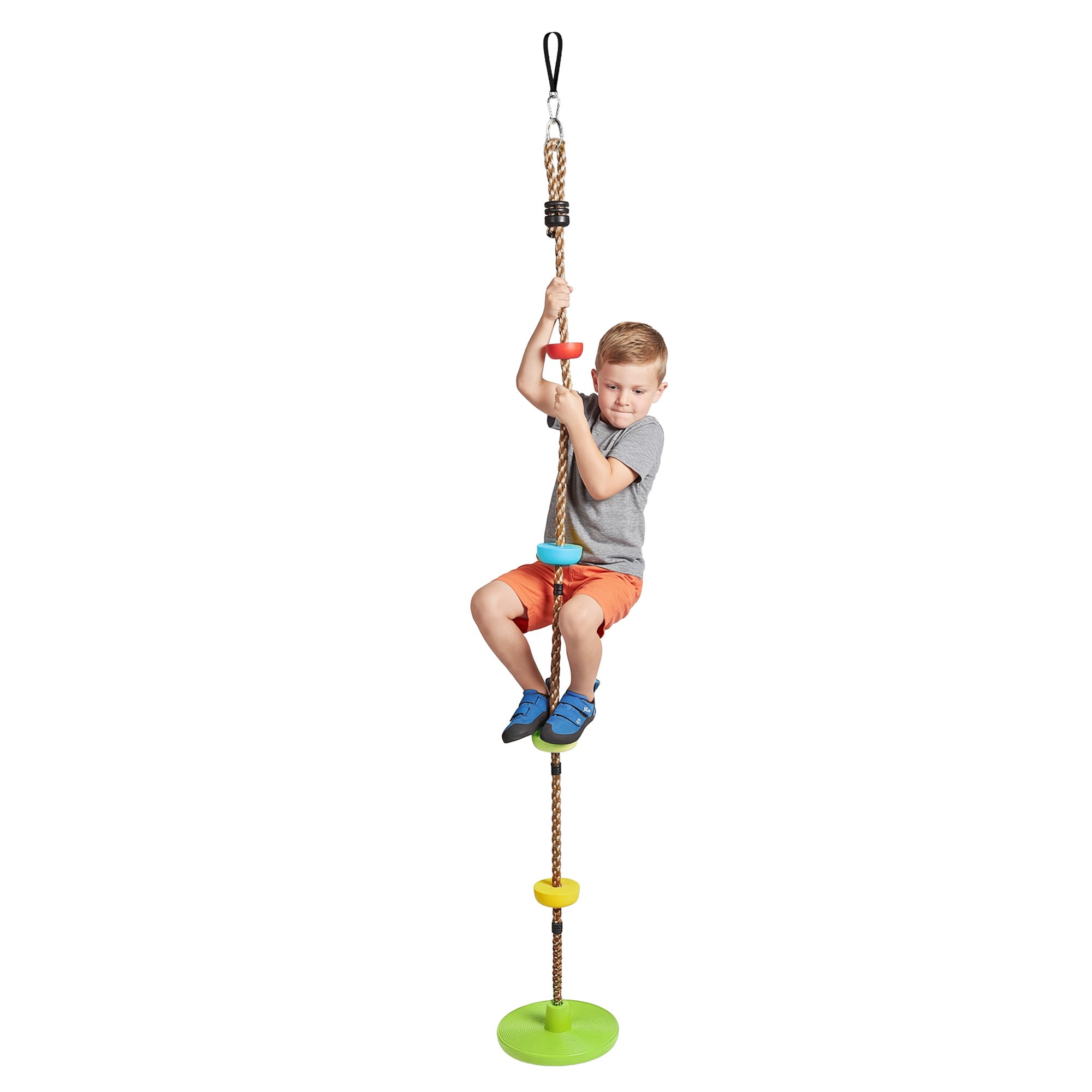 Ninja Line Kids Slackline Set with Swing & Platforms — Outdoor Playset Gear for Ages 3–8, Green