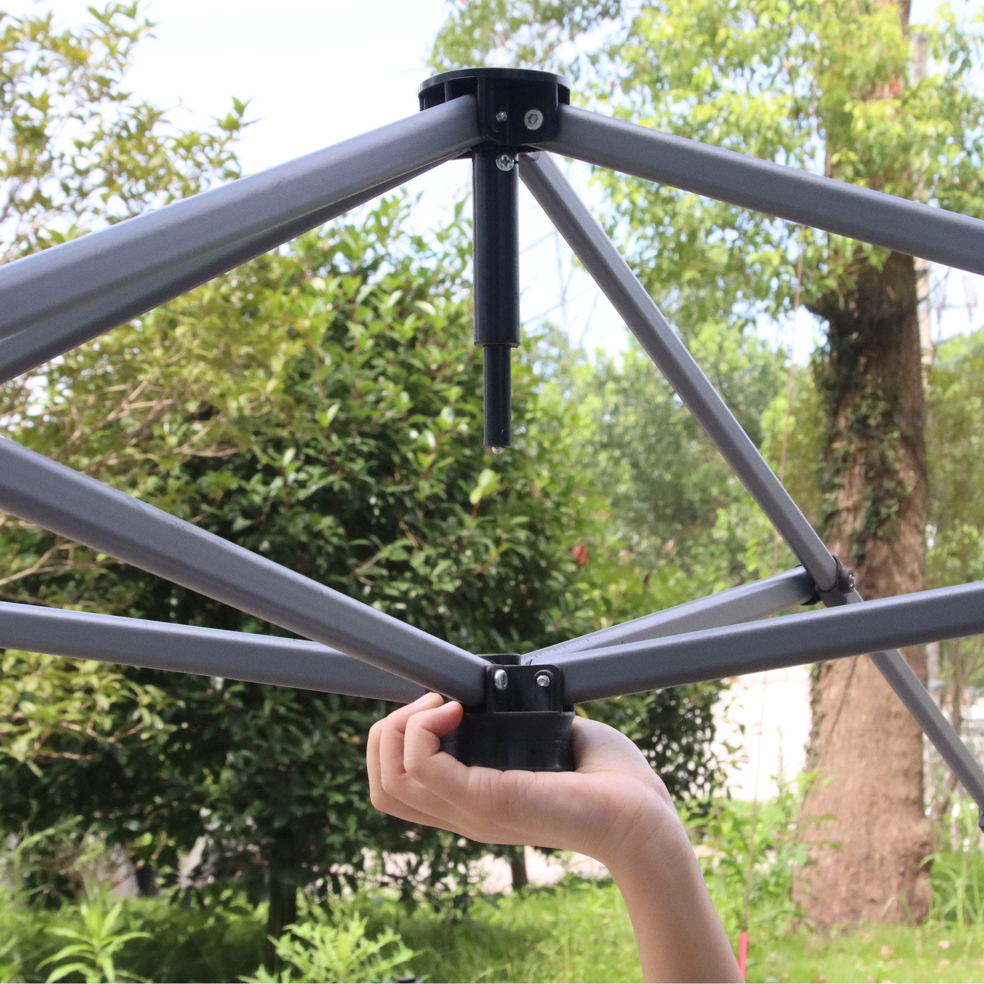 Foldable Pop-Up Gazebo 2.5x2.5x2.68 m Garden Canopy UV 50+ Protection Adjustable Height with 4 Sandbags and Carry Bag for Camping Parties Patio Blue